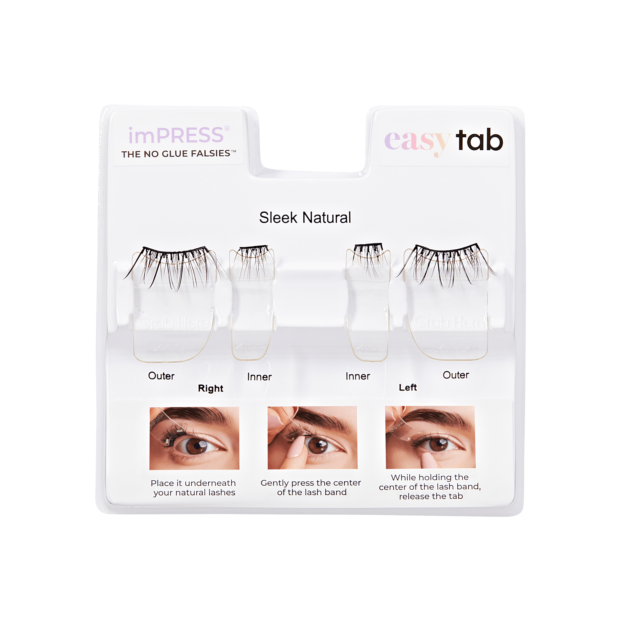 imPRESS Falsies easy tab Self Adhesive Eyelashes– Sleek Natural