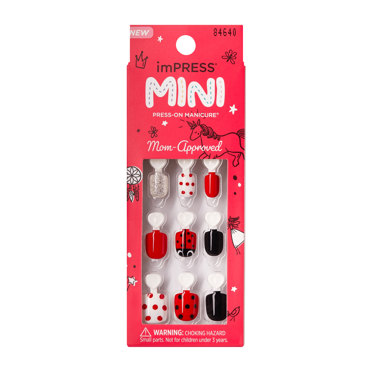 imPRESS MINI Press-On Manicure for Kids - Ladybug