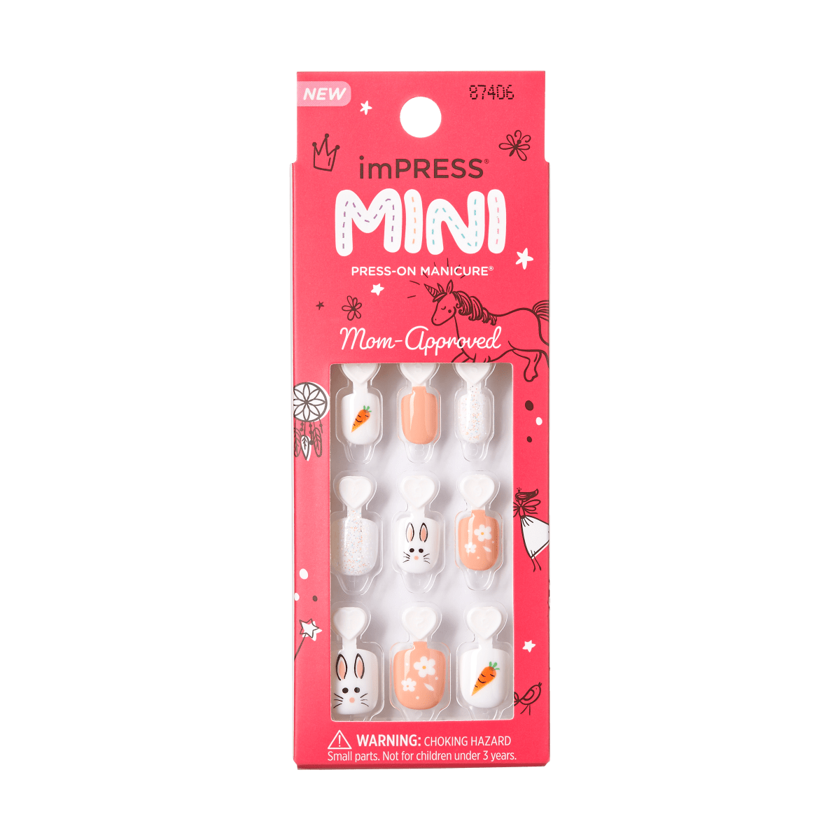 imPRESS MINI Press-On Manicure for Kids - Easter Bunny