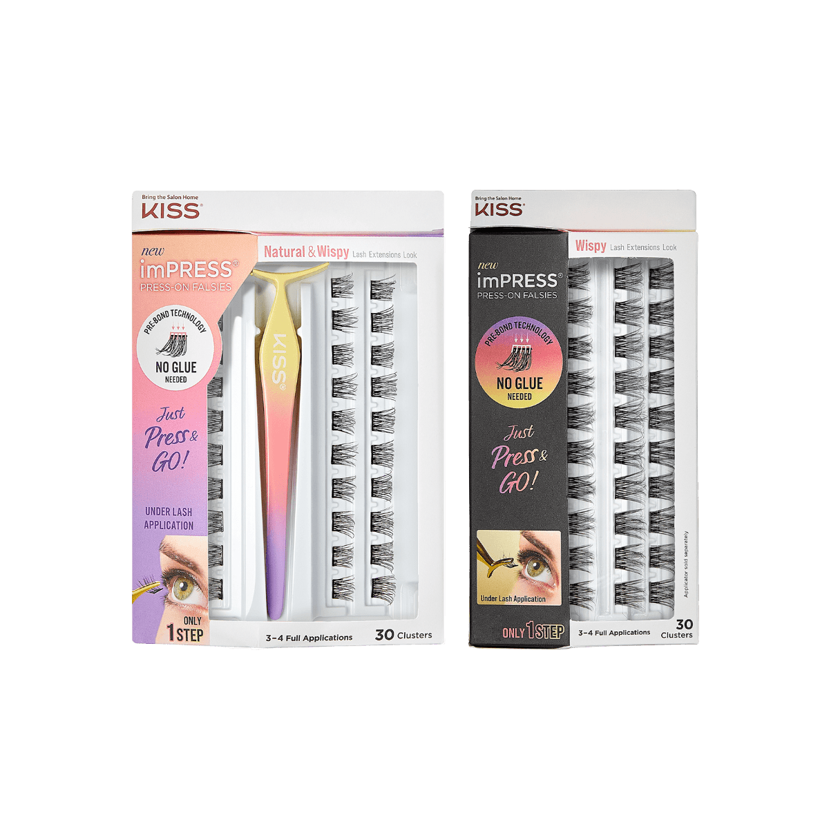 imPRESS Press-On Falsies 2-Pack Natural & Wispy - 60 Clusters