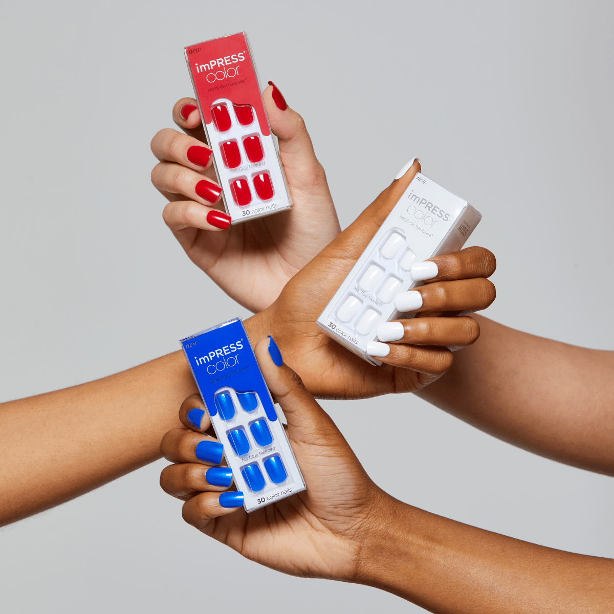 imPRESS Color Press-On Manicure Nails - Patriotic Trio