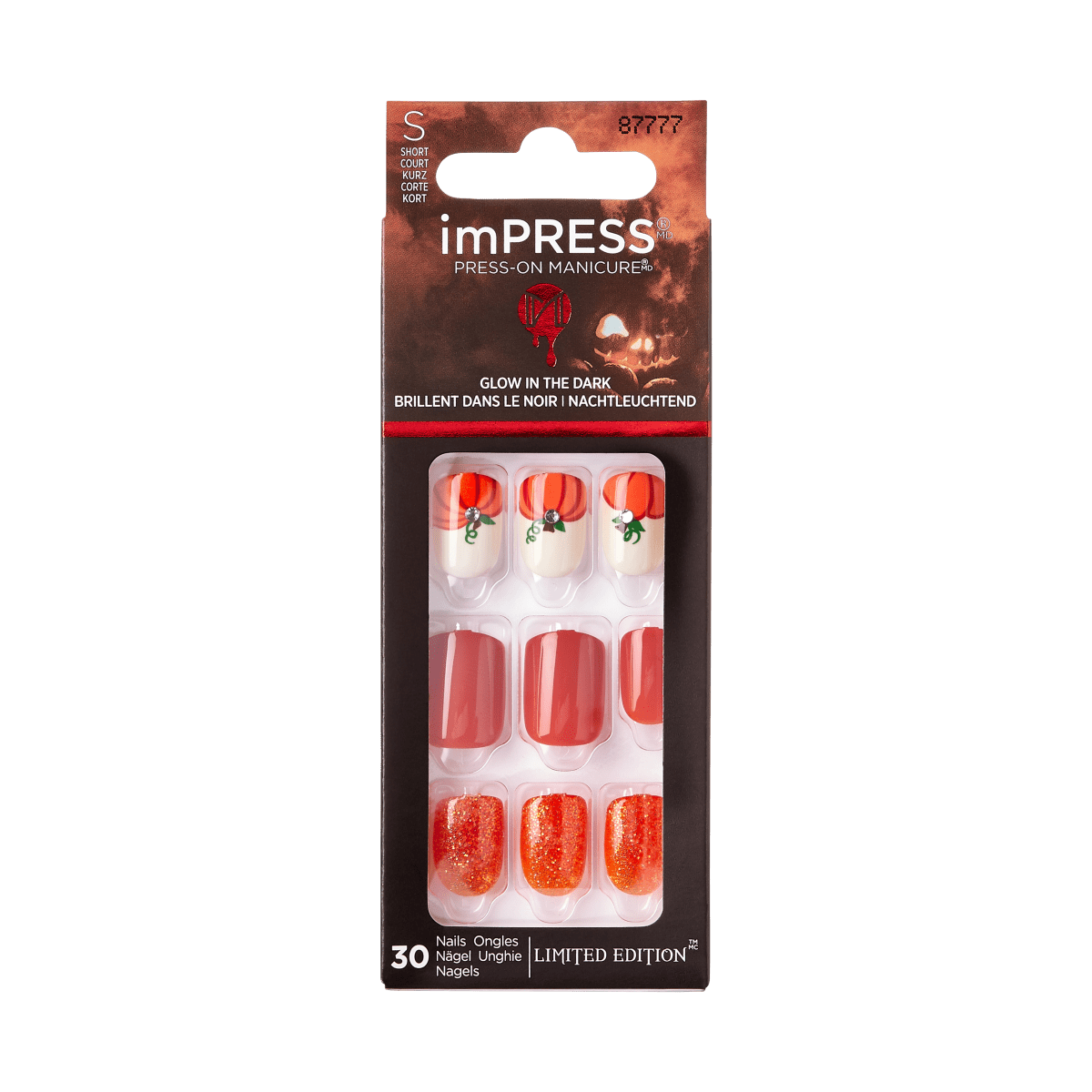 imPRESS Press-On Manicure Halloween Glow in the Dark - Look behind you
