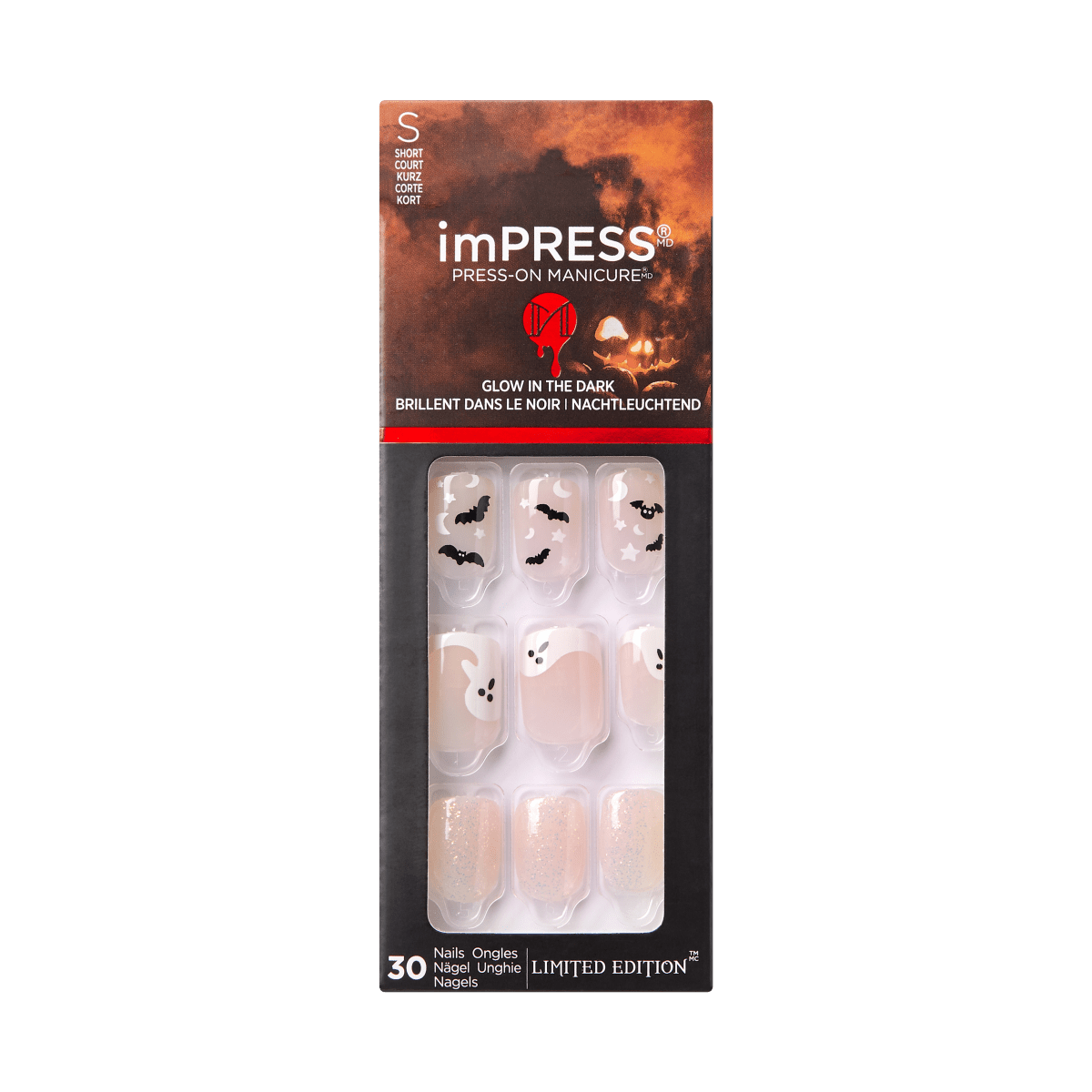 imPRESS Press-On Manicure Halloween Glow in the Dark - Boo-yah