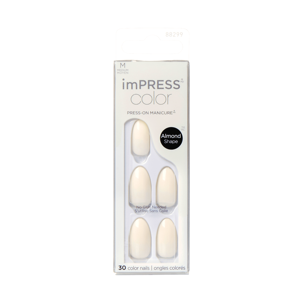 imPRESS Color Press-On Manicure in Almond Shape, Medium, 30 nails