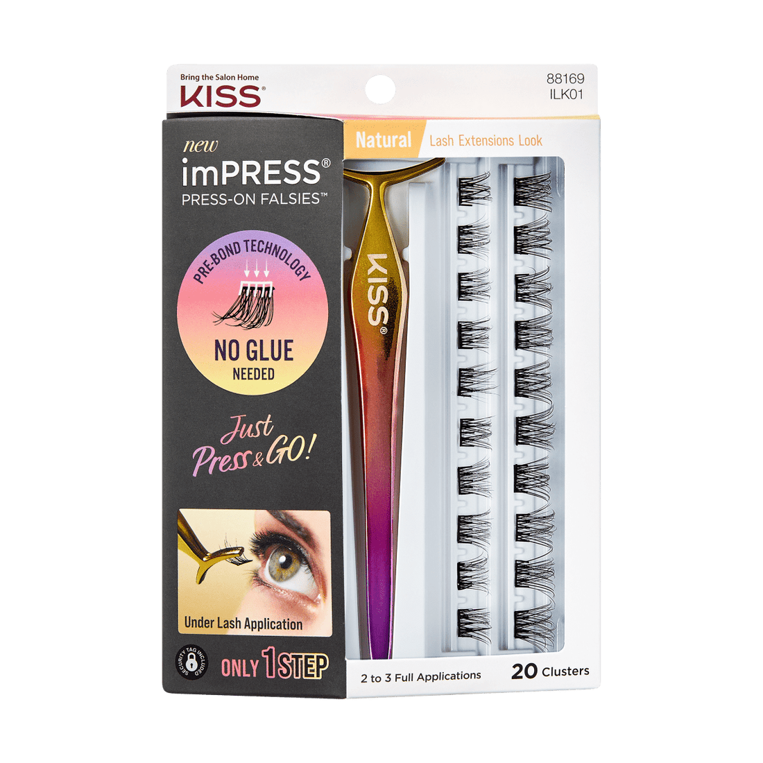 imPRESS Press On Falsies starter kit. Press on false lashes lash kit includes lash wisps and lash applicator no lash glue needed