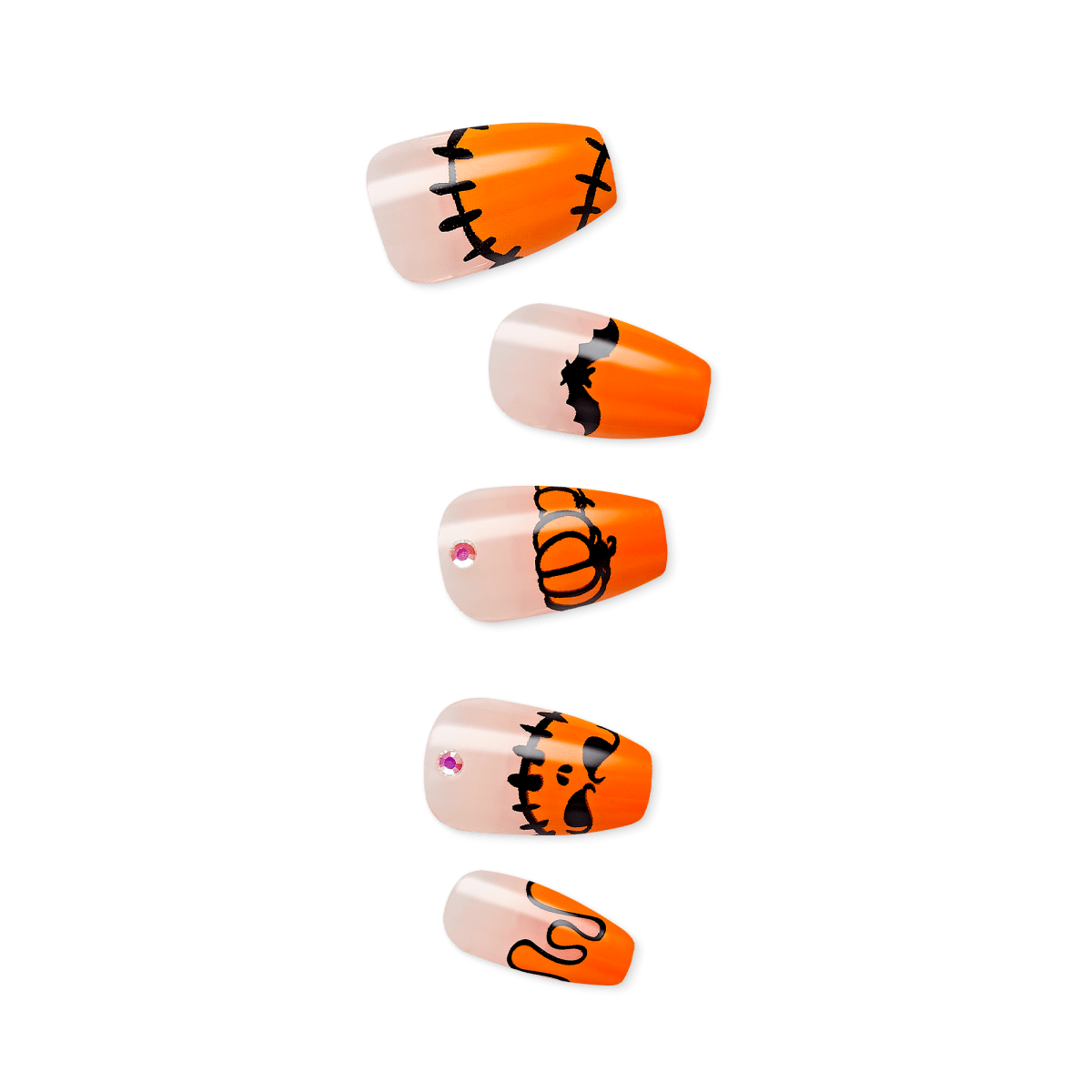 imPRESS Press On Nails Halloween No Glue Needed Orange Medium