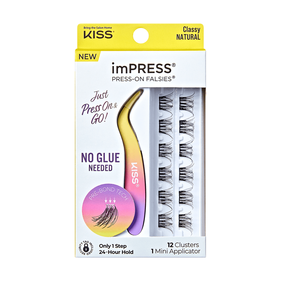imPRESS Press-On Falsies Minipack, 12 Clusters + Applicator - Classy
