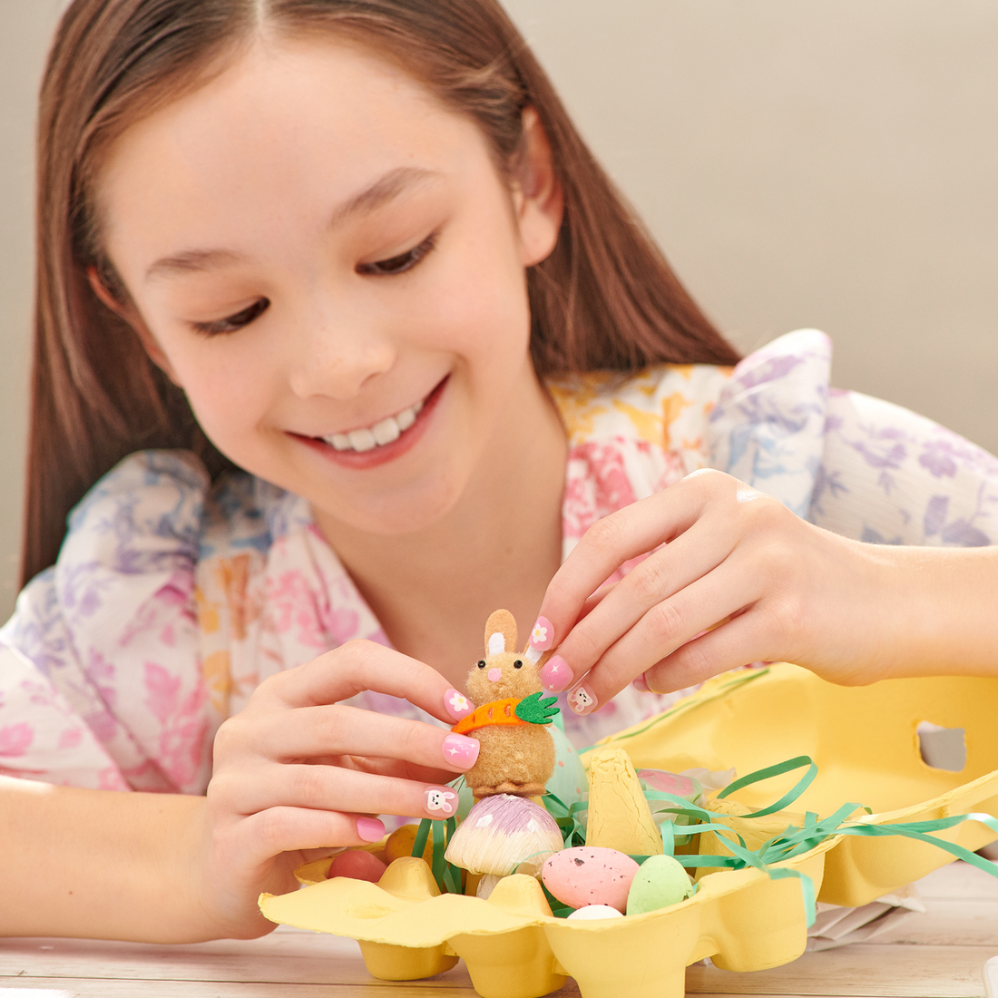 imPRESS Mini Easter Press-On Nails for Kids - Bun Bun