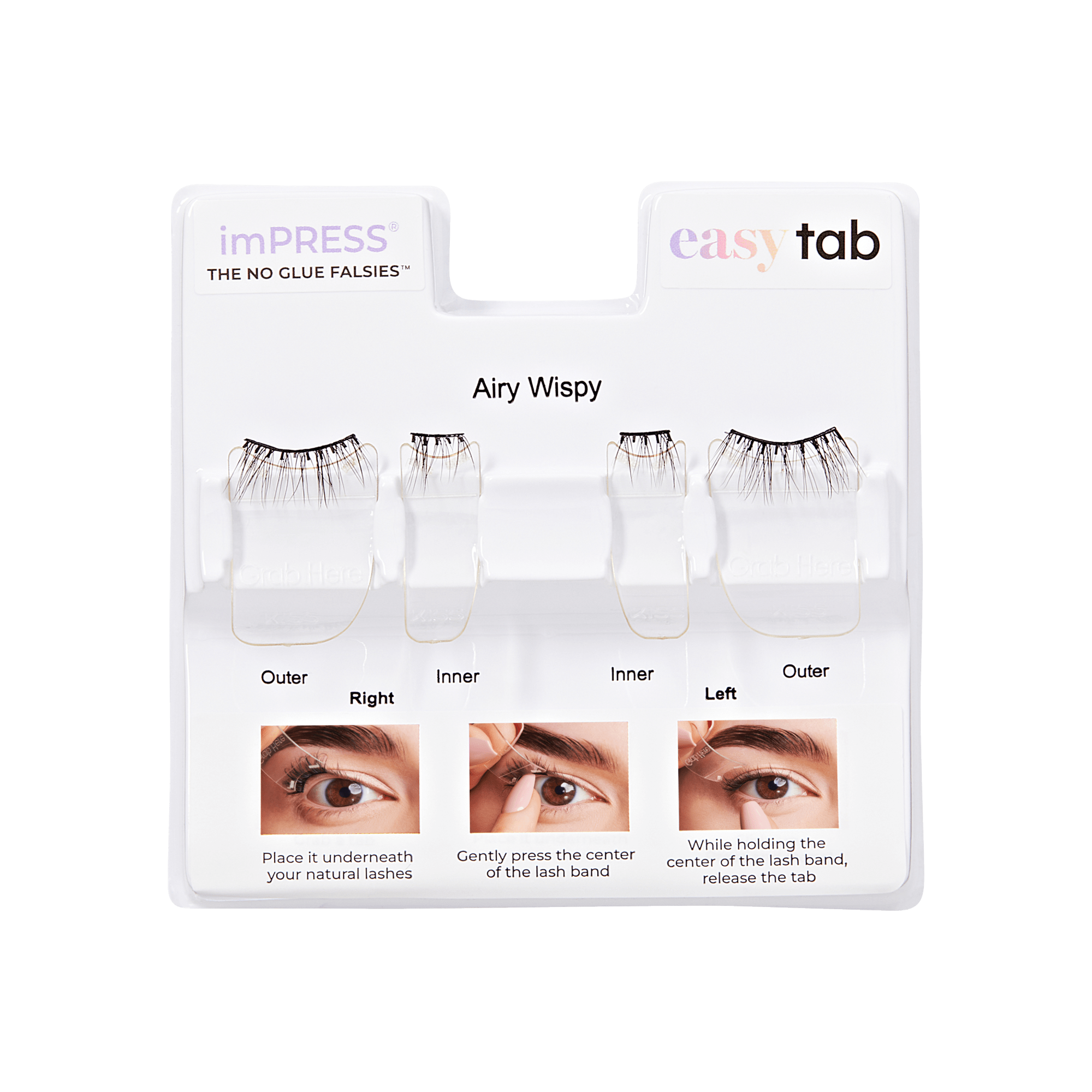 imPRESS Falsies easy tab Self Adhesive Eyelashes– Airy Wispy