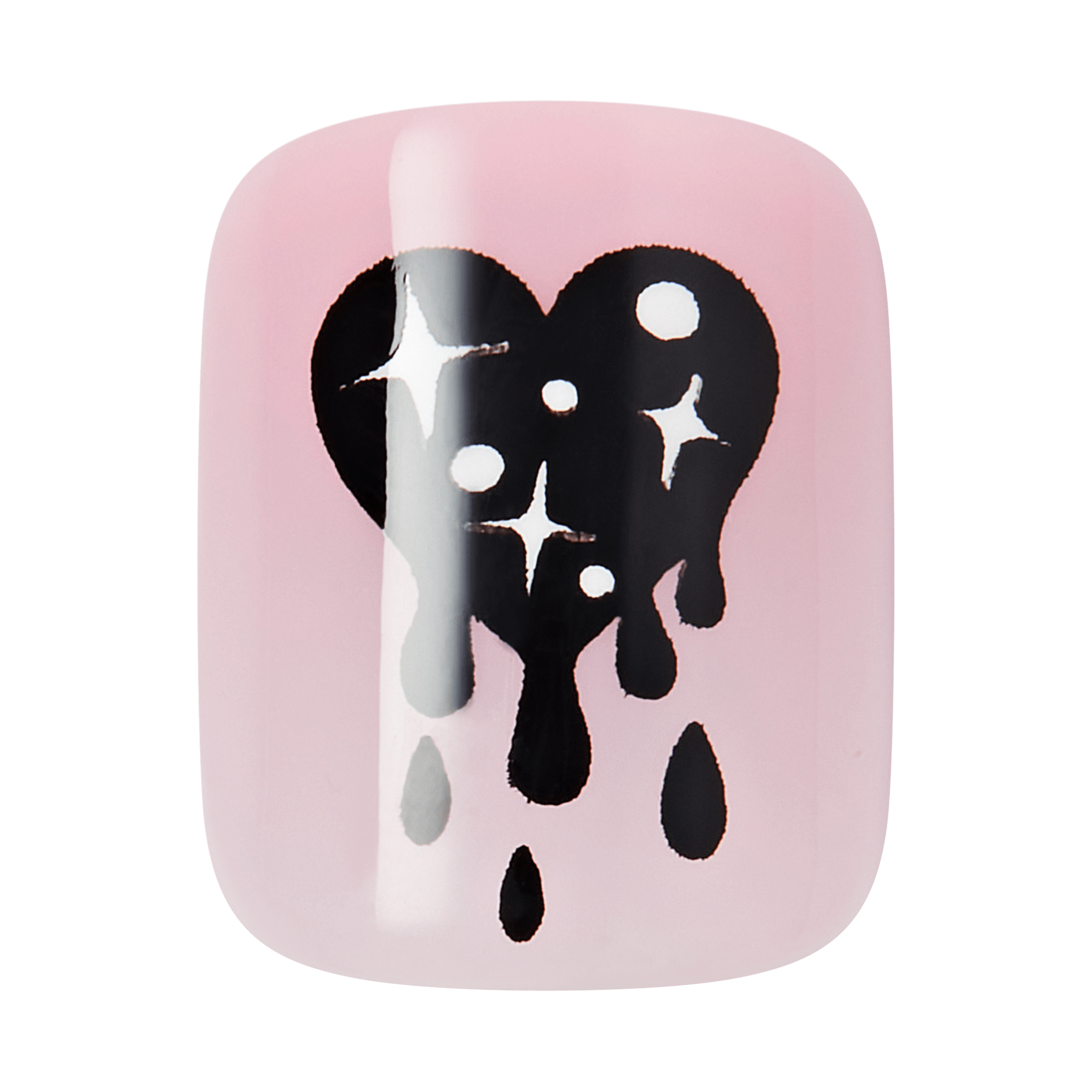 Impress Design Halloween No Glue Fake Press On Nails - Blood Moon | Design, Pink, Short, Squoval, Glow In The Dark, Manicure