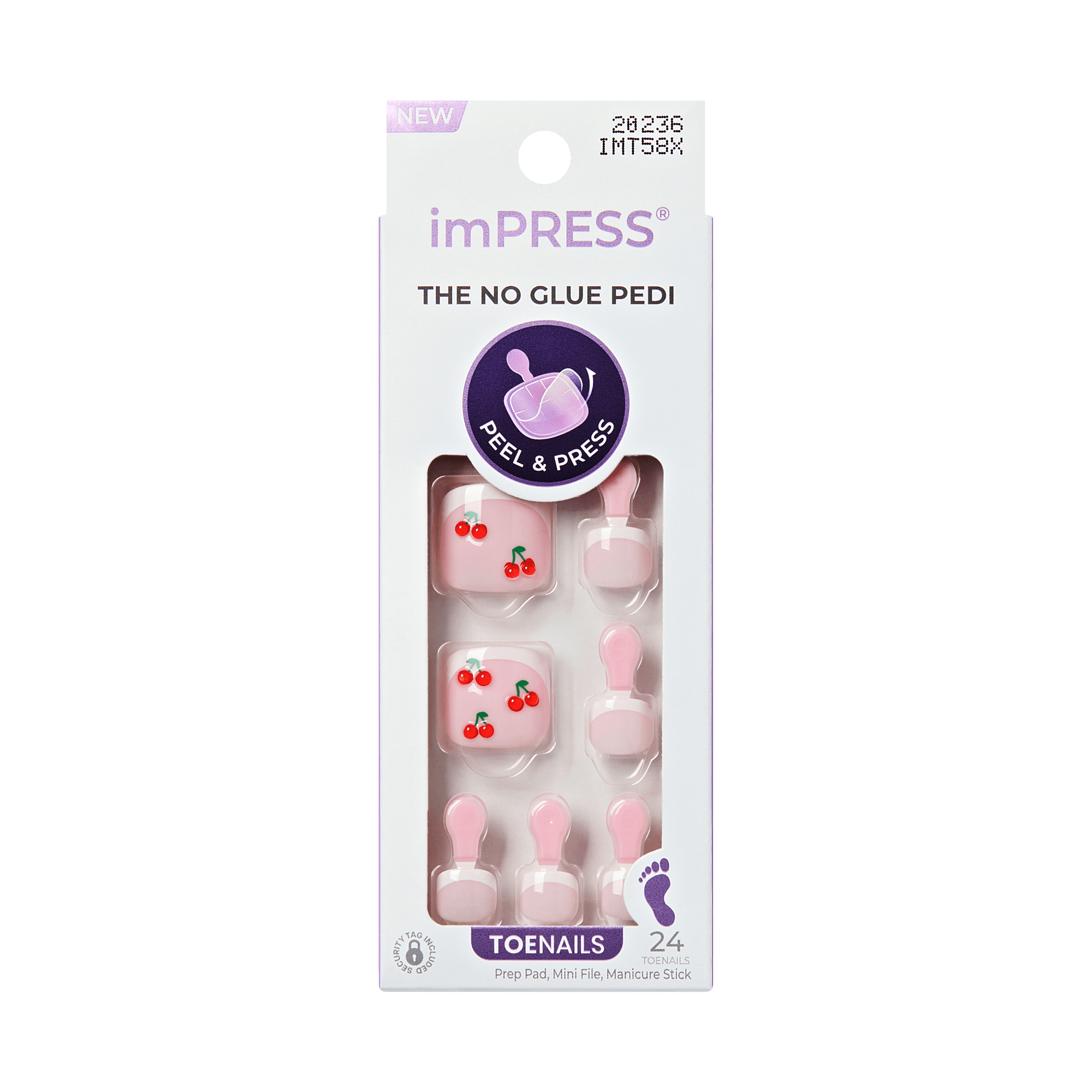 imPRESS no glue pedi packaging with pink pedicure products