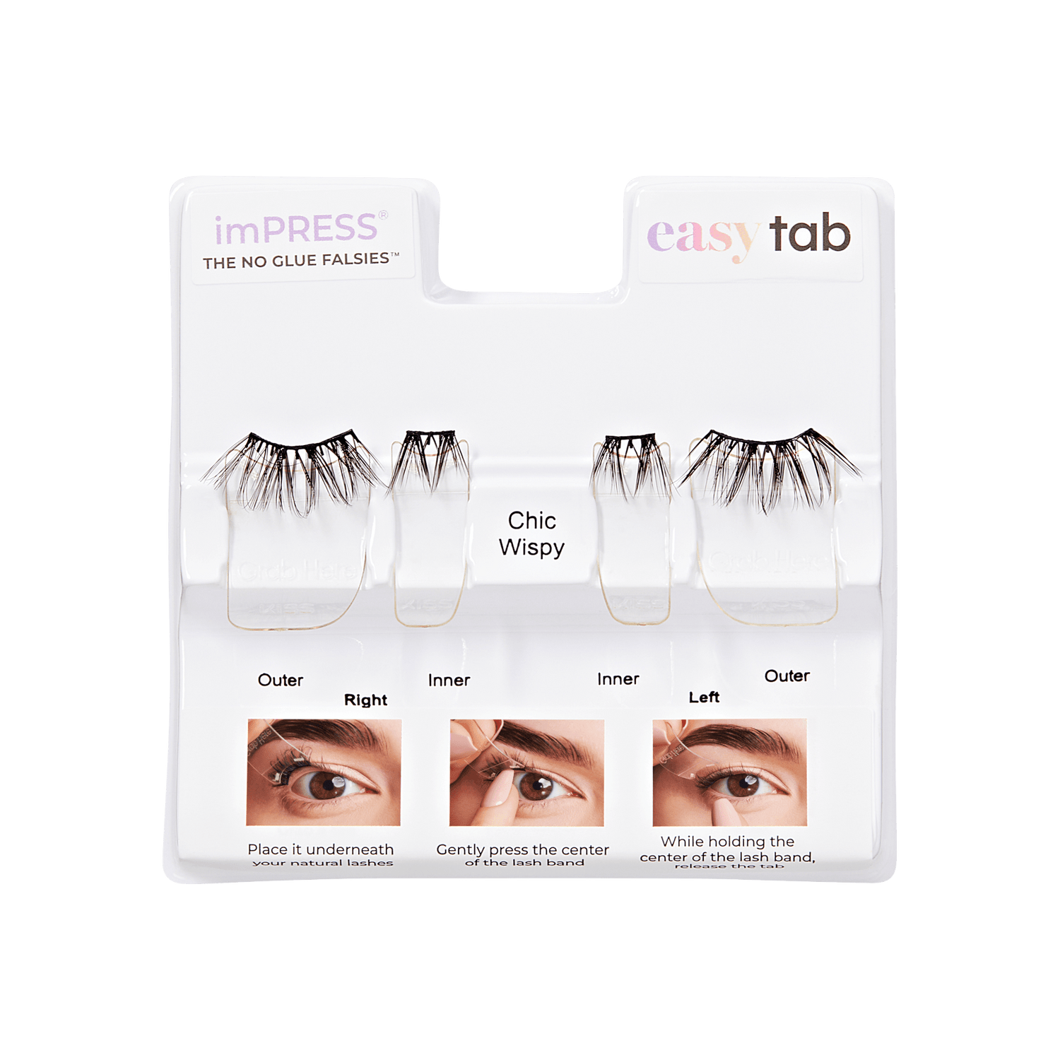imPRESS Falsies easy tab Self Adhesive Eyelashes– Chic Wispy