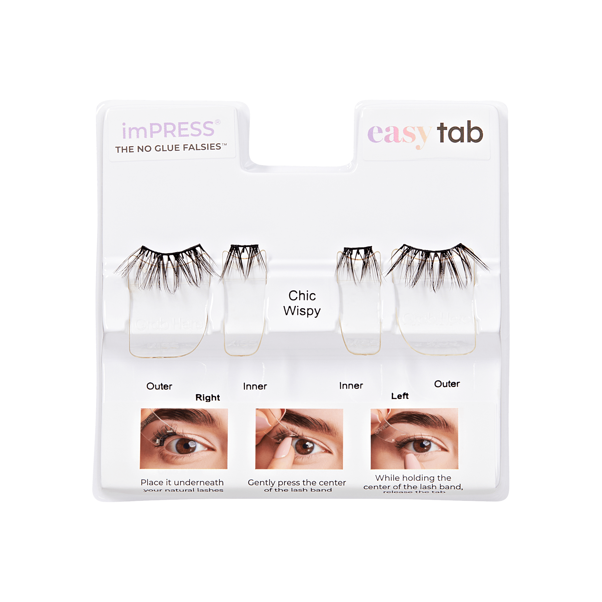 imPRESS Falsies easy tab Self Adhesive Eyelashes– Chic Wispy