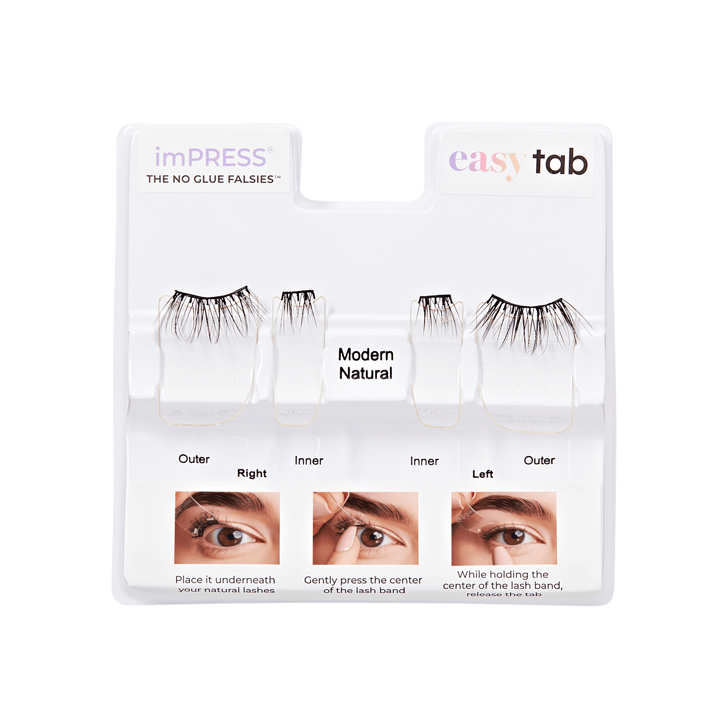 imPRESS Falsies easy tab Self Adhesive Eyelashes– Modern Natural