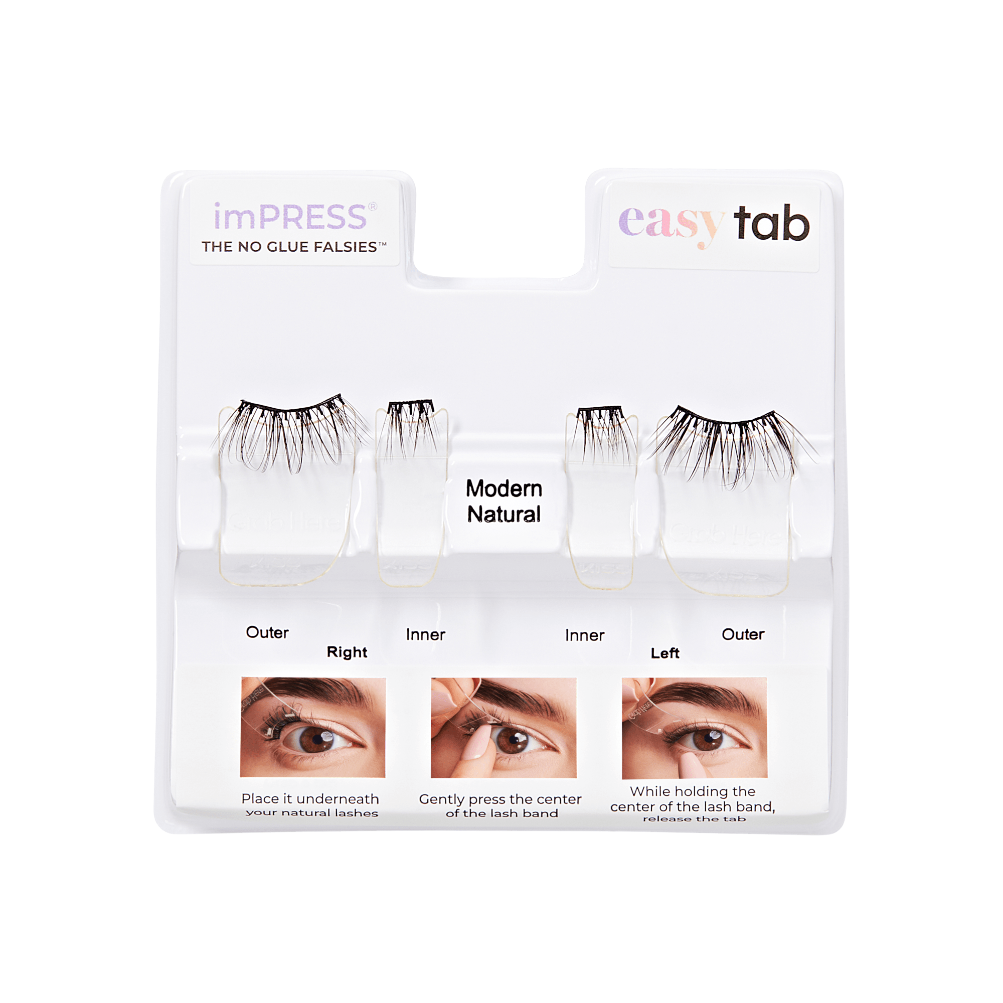 imPRESS Falsies easy tab Self Adhesive Eyelashes– Modern Natural