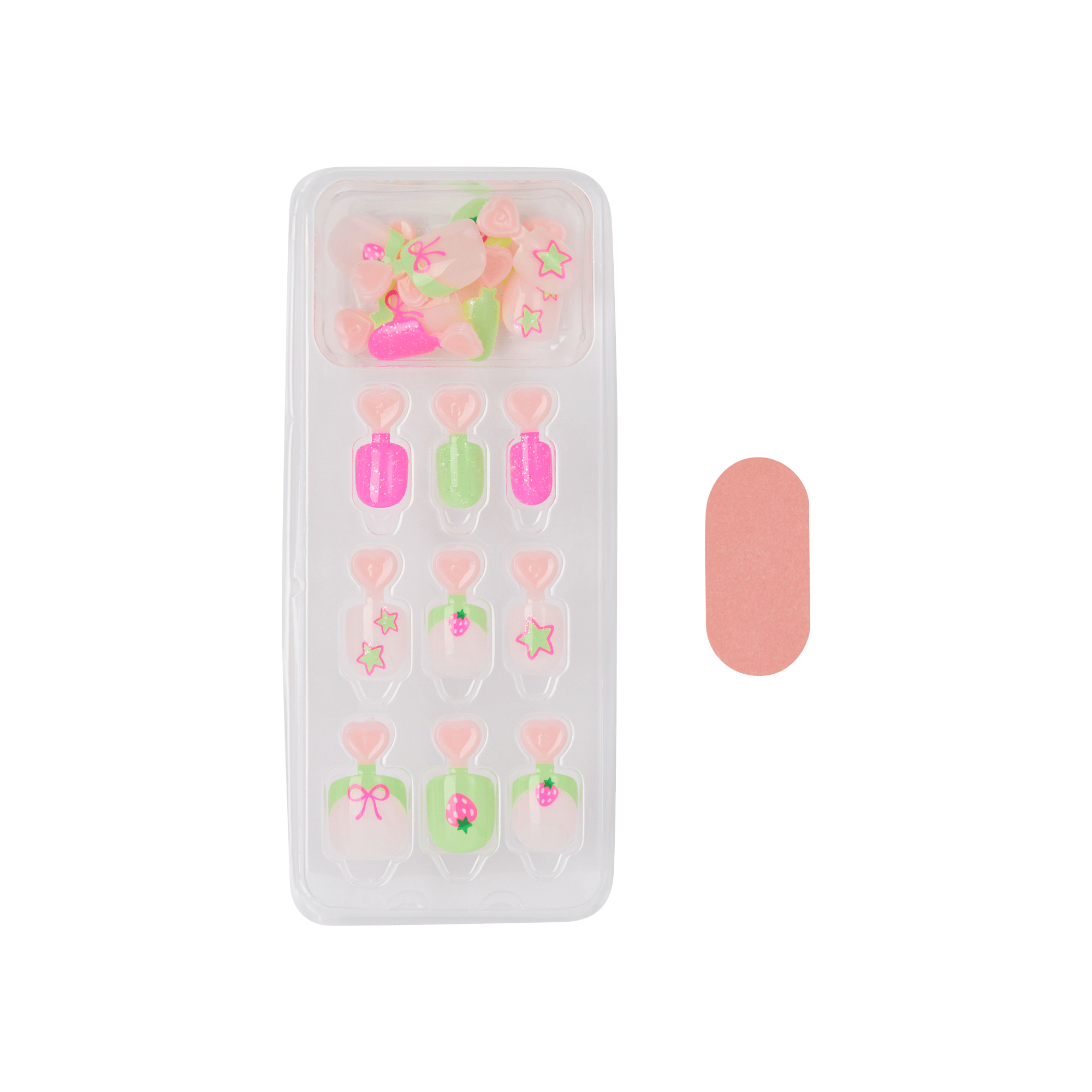 Impress Kids No Glue Fake Press On Nails - Princess Dream | Design, Pink & Green, Kids, Squoval, Manicure