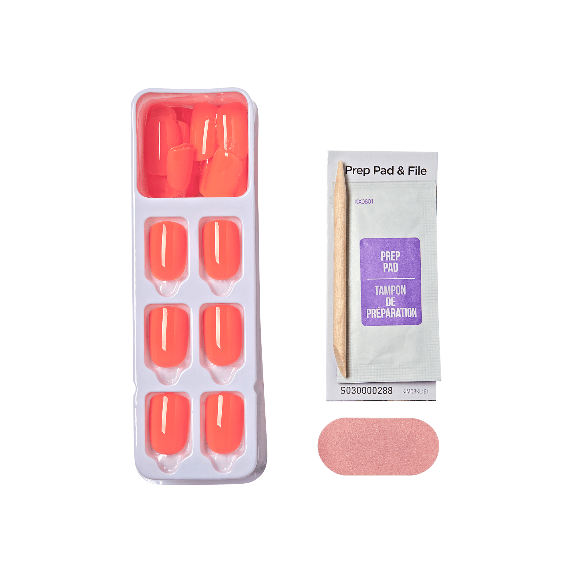 Coral nail polish strips with prep pad and file kit