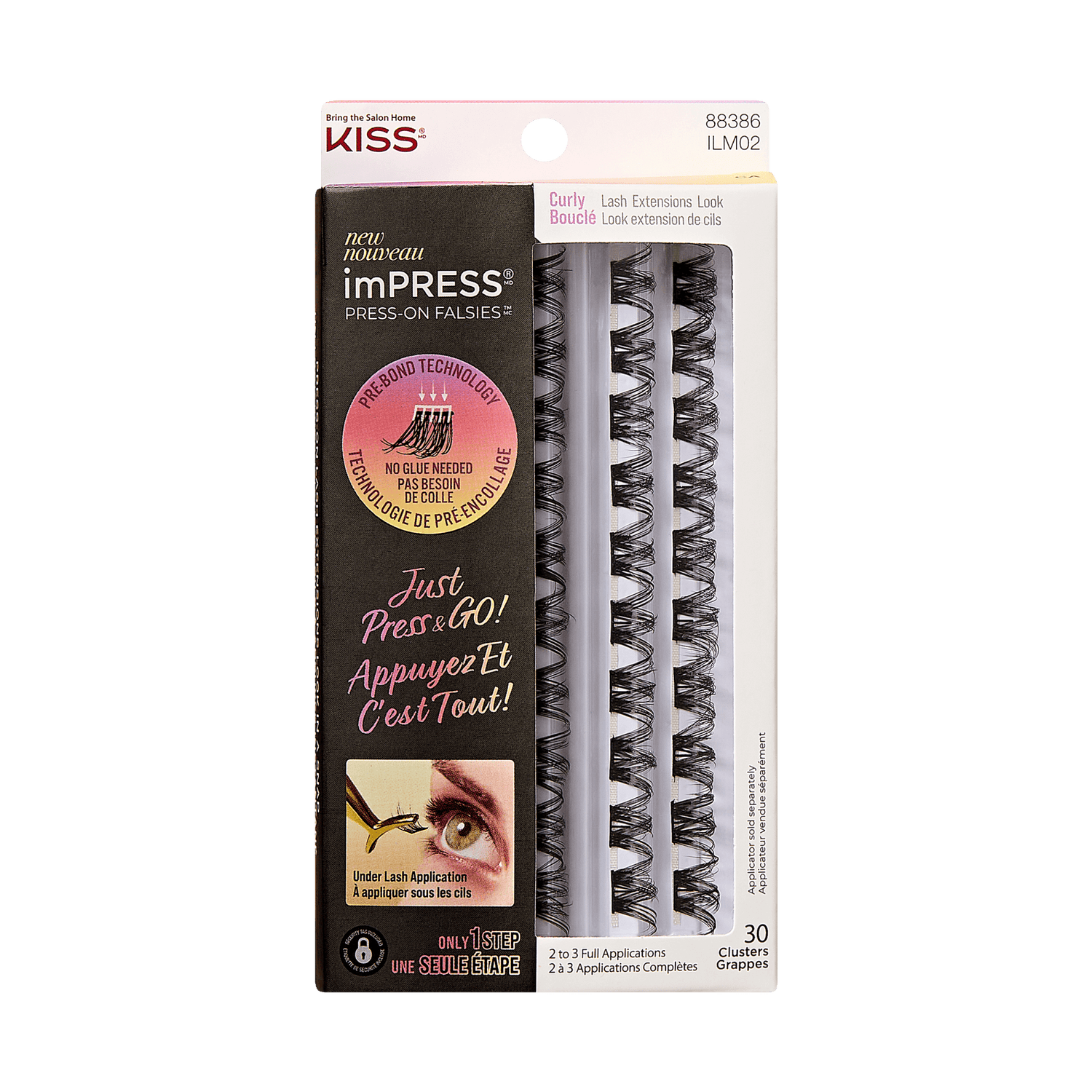imPRESS Falsies Self Adhesive Eyelashes Refills 30 Clusters - Curly