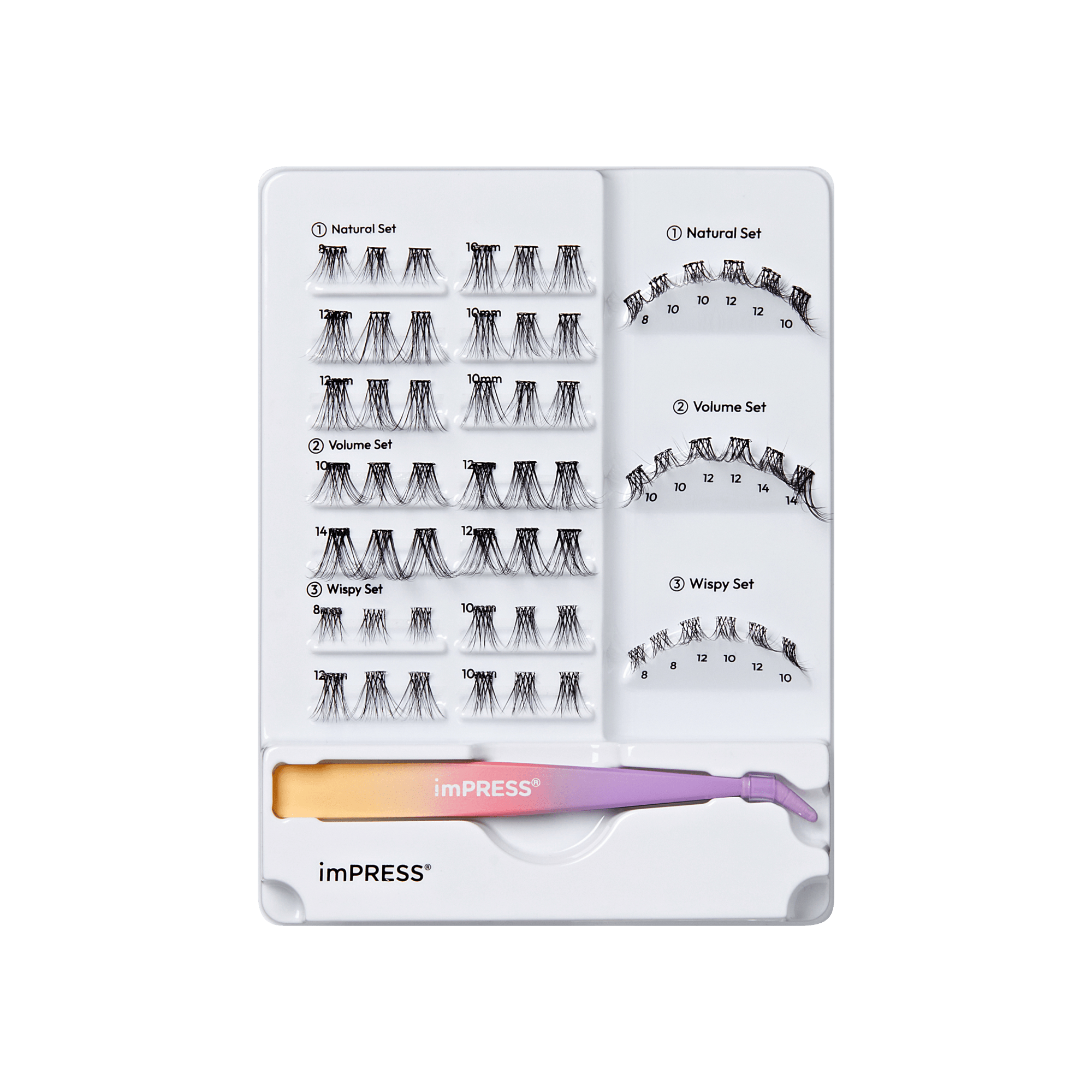 imPRESS Falsies Pre-Glued Individual Lashes Starter Kit