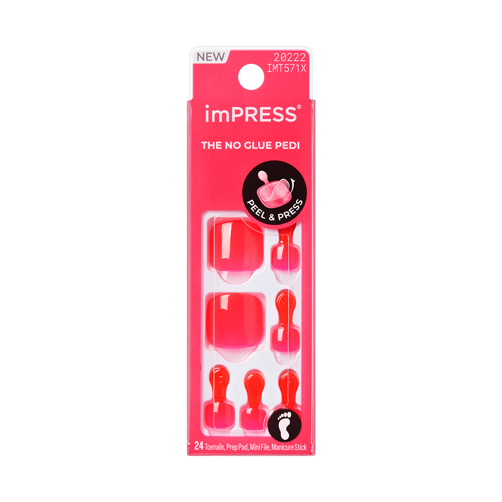 imPRESS pedi product packaging of pink toenails