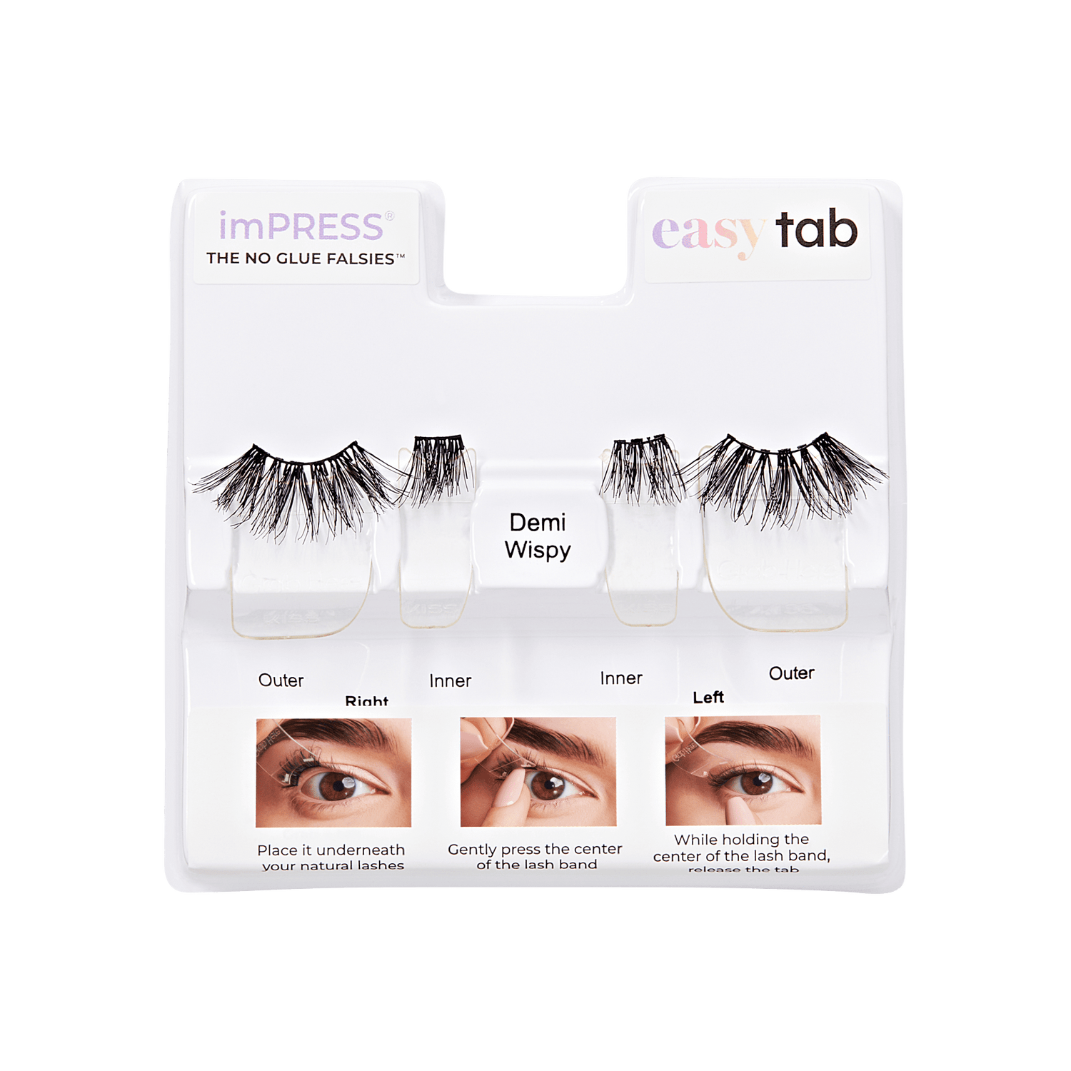 imPRESS Falsies easy tab Self Adhesive Eyelashes– Demi Wispy
