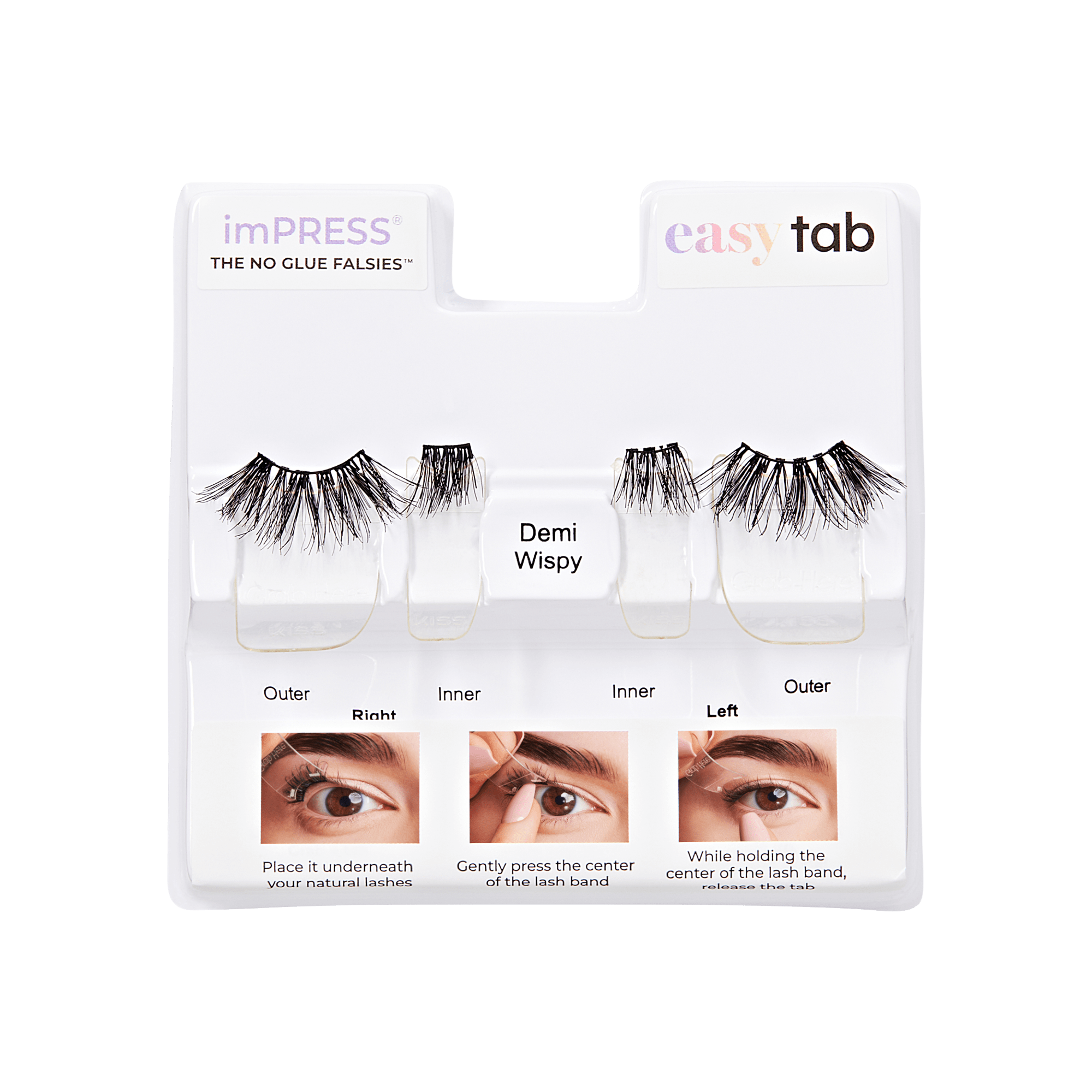 imPRESS Falsies easy tab Self Adhesive Eyelashes– Demi Wispy