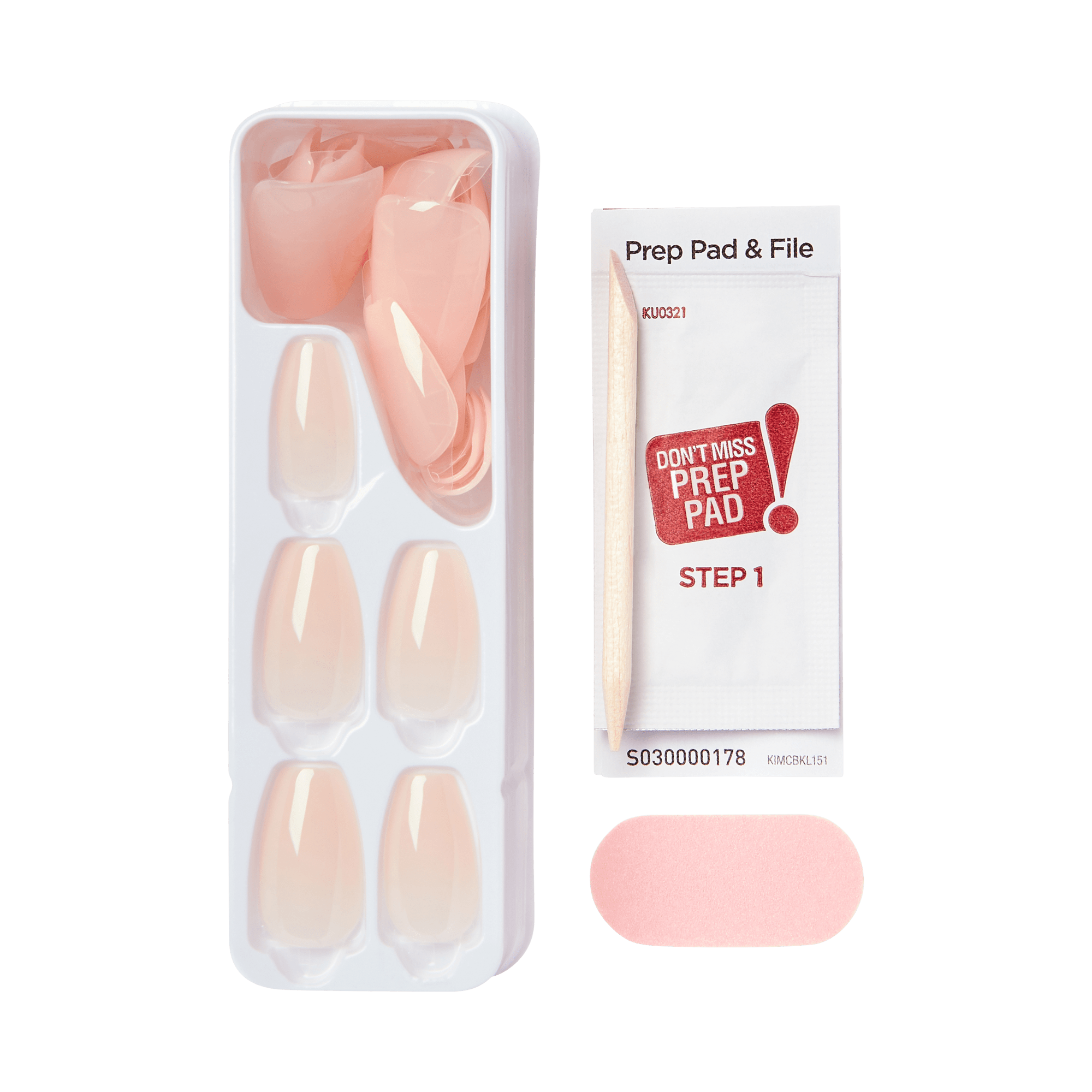 Impress Color No Glue Fake Press On Nails - Serendipity | Solid, Pink, Medium, Coffin, Manicure
