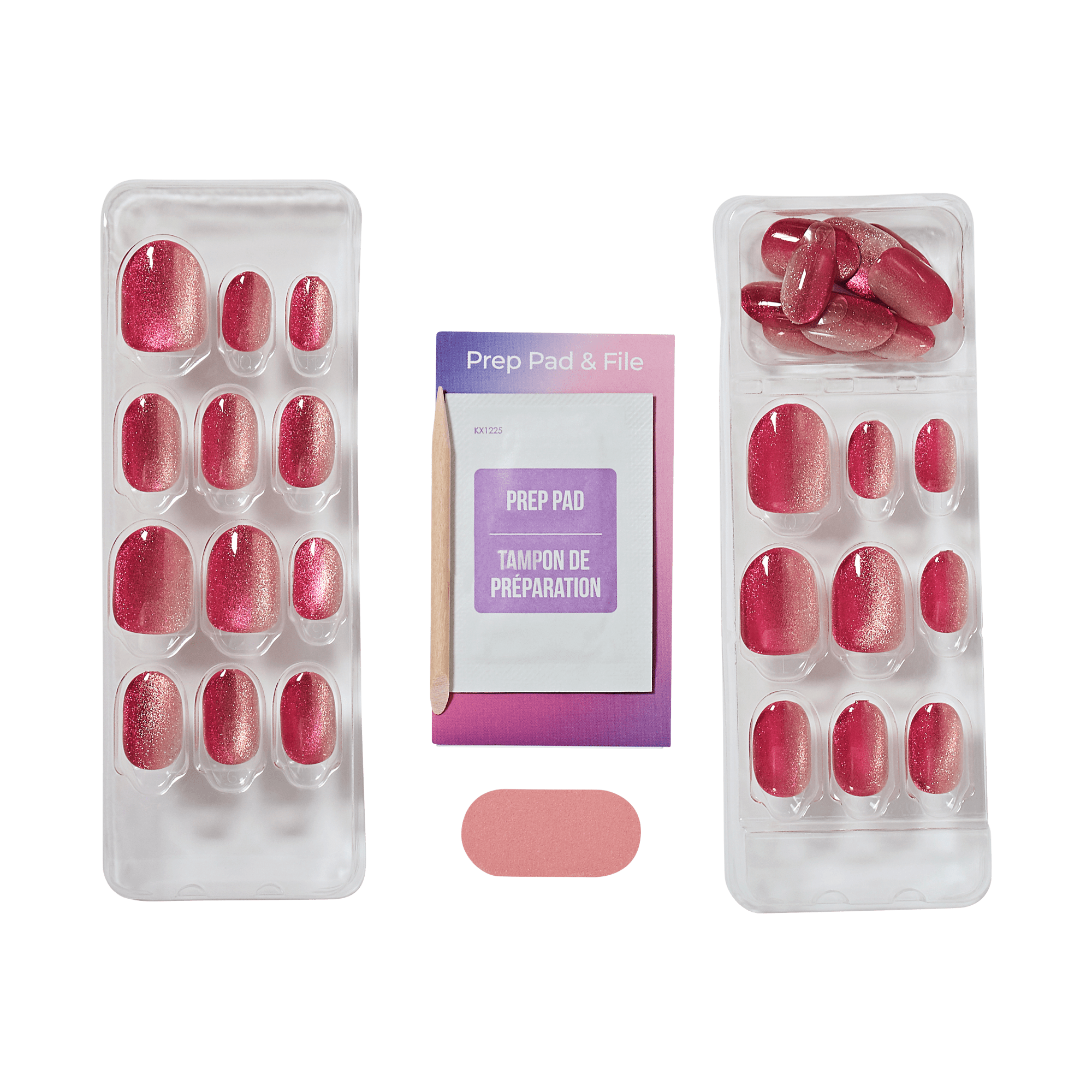 colorFX by Impress No Glue Fake Press On Nails - Walk Out | Solid, Pink, Short, Oval, Manicure