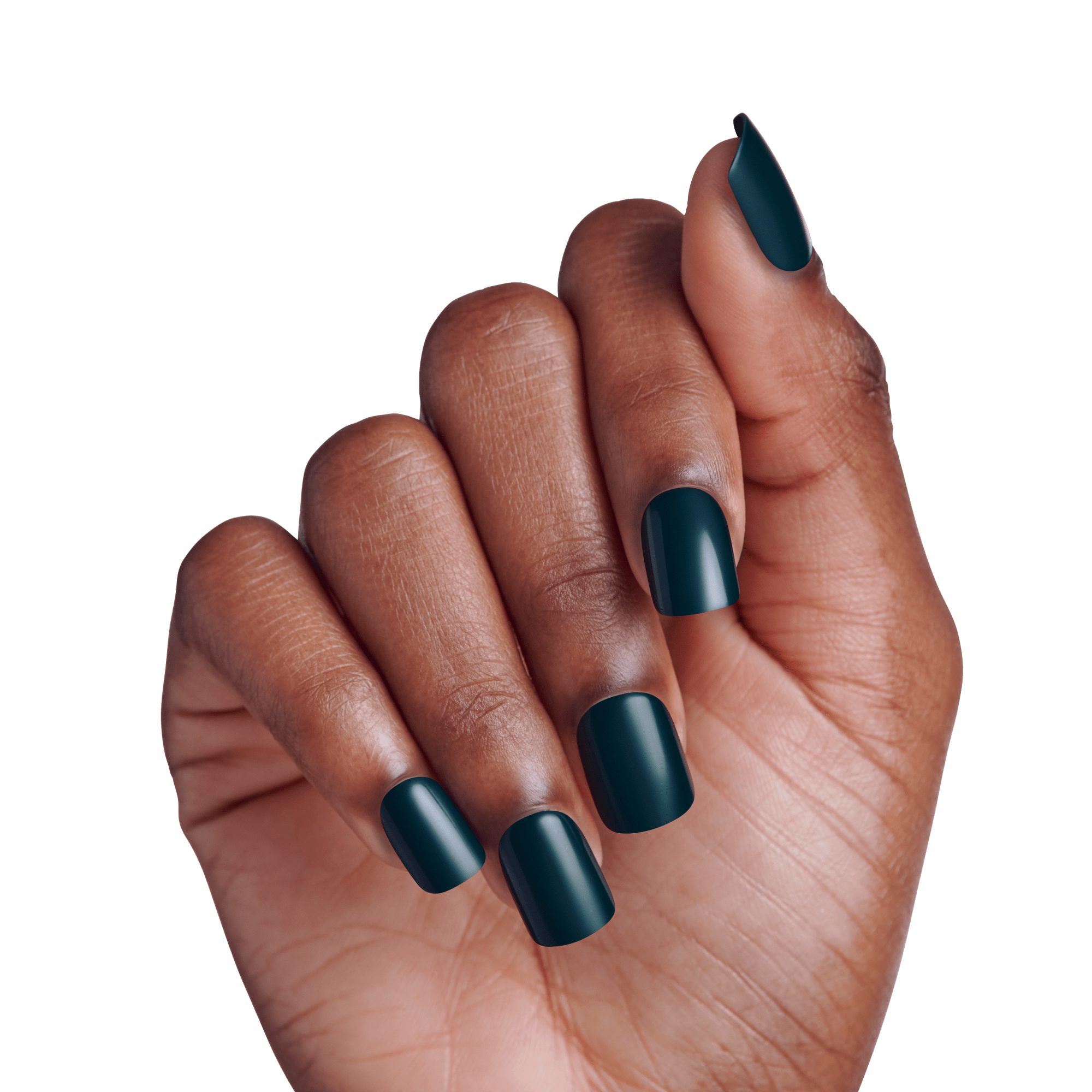 Impress Color No Glue Fake Press On Nails - Stand Out | Solid, Green, Short, Squoval, Manicure