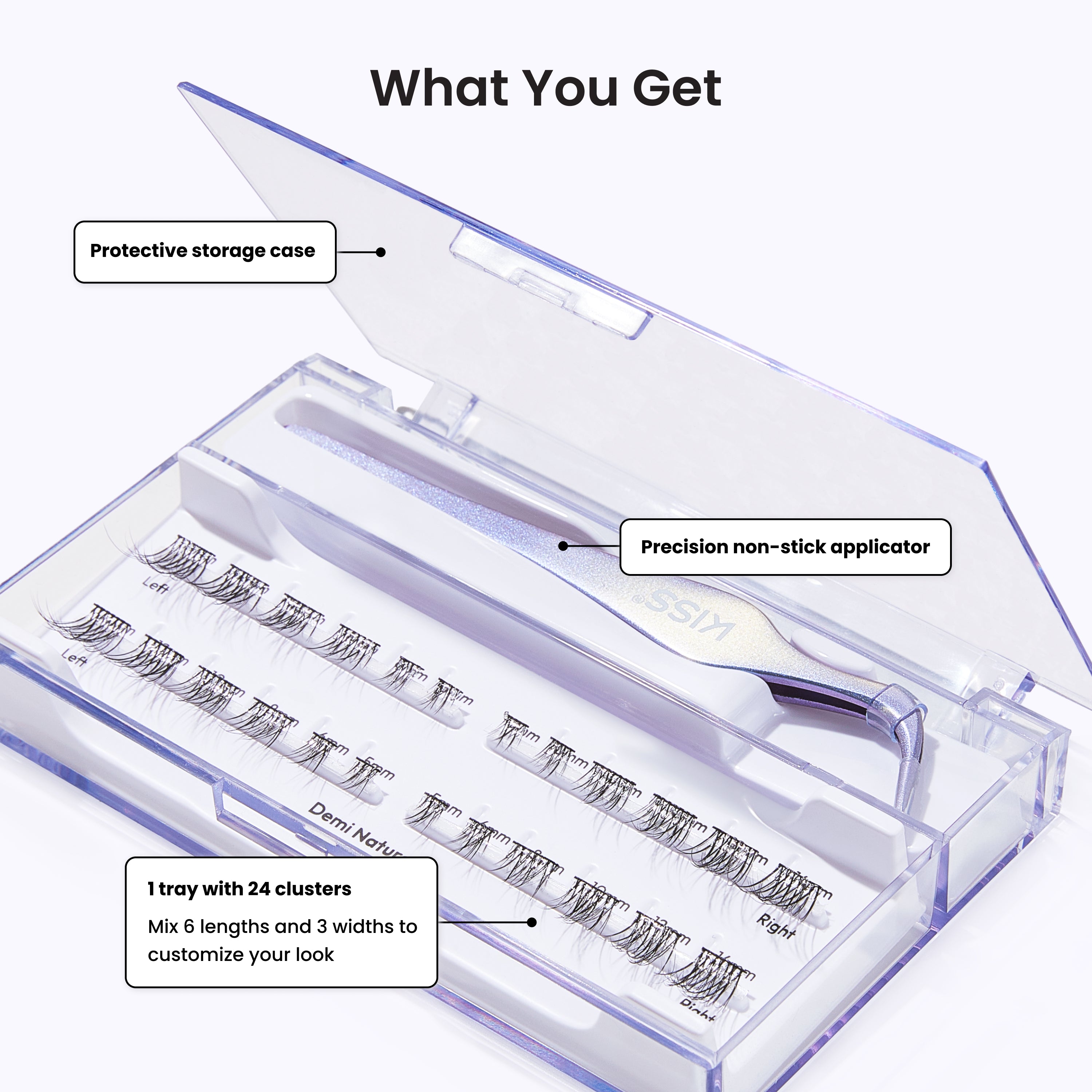 imPRESS Falsies Long Lasting Pre-Glued Lash Clusters Kit - Demi Natural