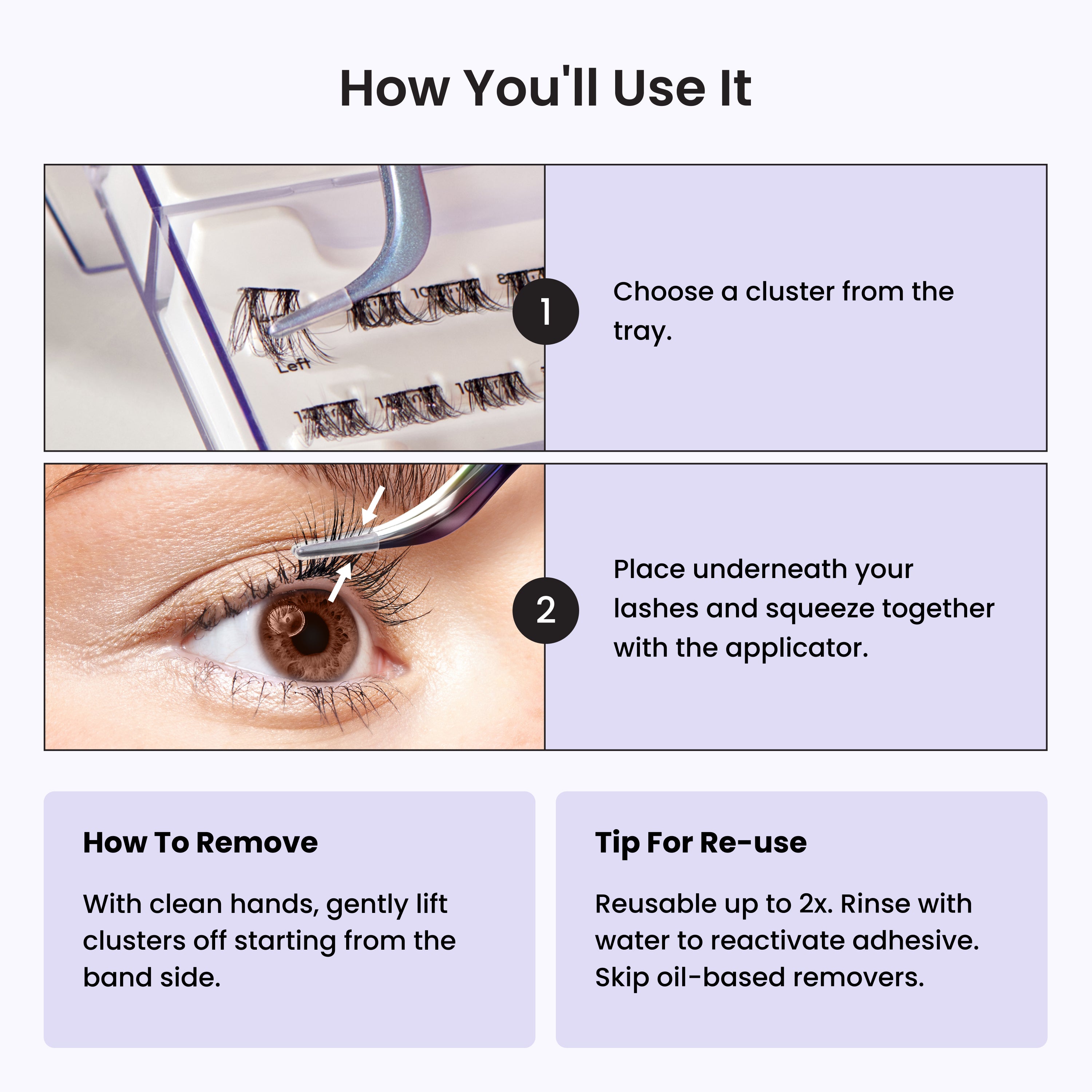 imPRESS Falsies Long Lasting Pre-Glued Lash Clusters Kit - Demi Natural