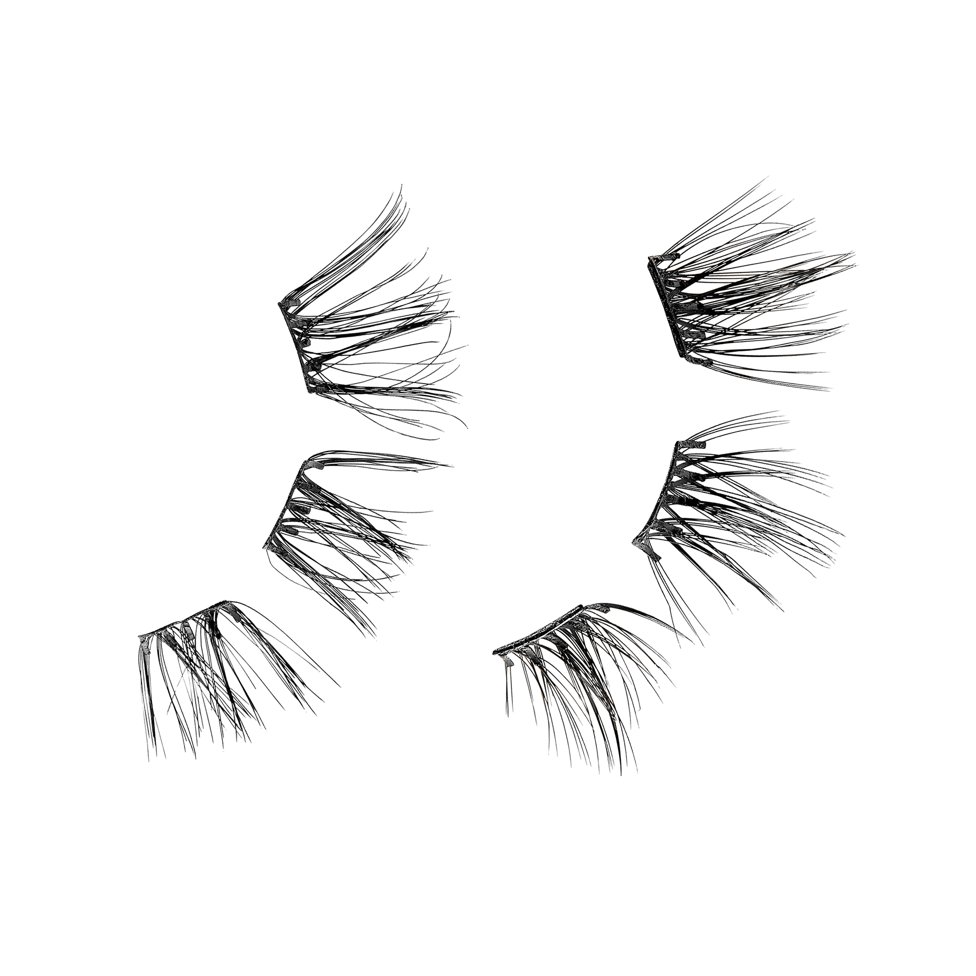False eyelash set showing progression from wispy to dramatic styles