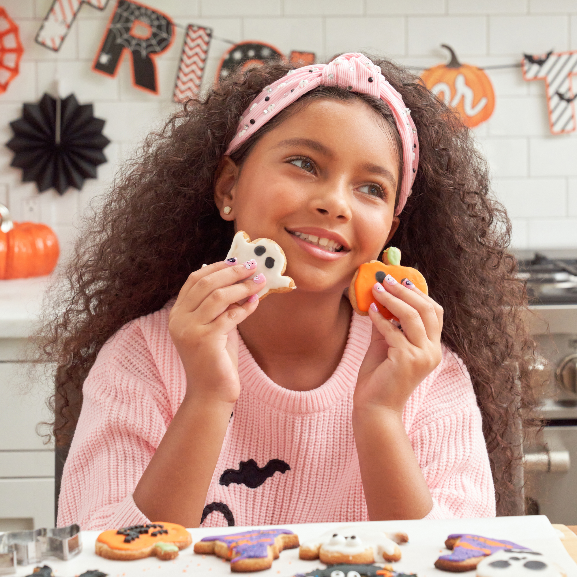 Impress Kids Halloween No Glue Fake Press On Nails - Magic Story | Design, Pink, Kids, Squoval, Glow In The Dark, Manicure
