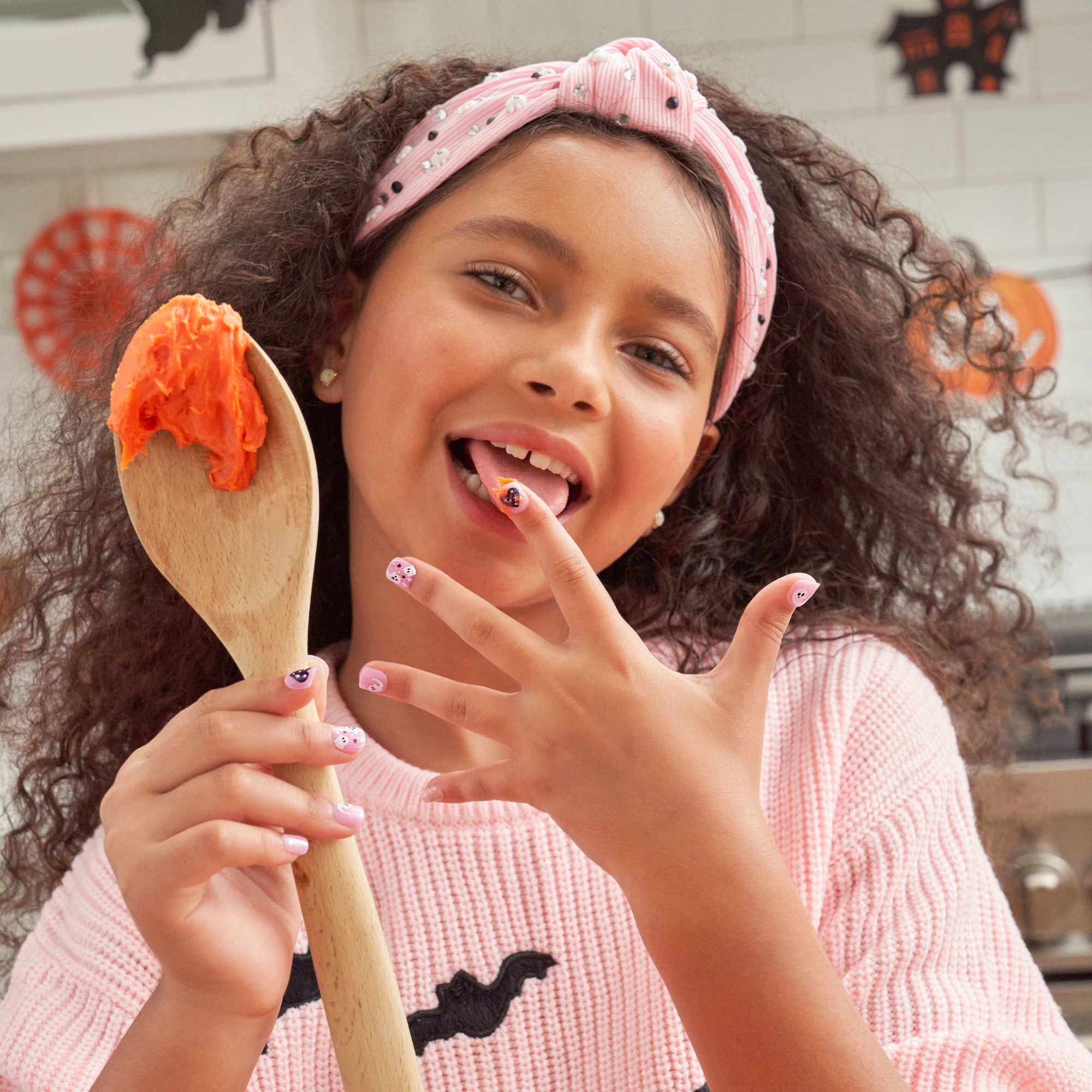 Impress Kids Halloween No Glue Fake Press On Nails - Magic Story | Design, Pink, Kids, Squoval, Glow In The Dark, Manicure