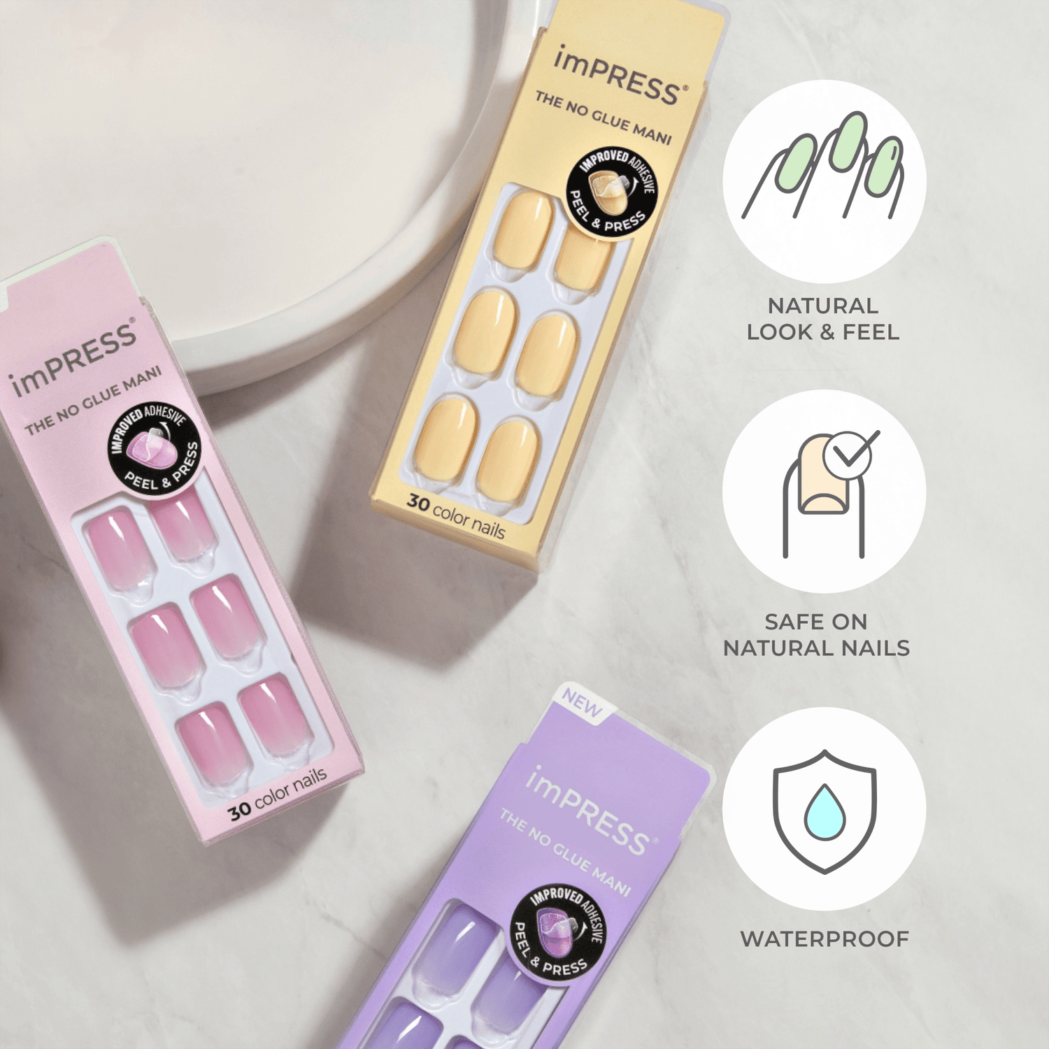 imPRESS Color Press On Nails - Frosting