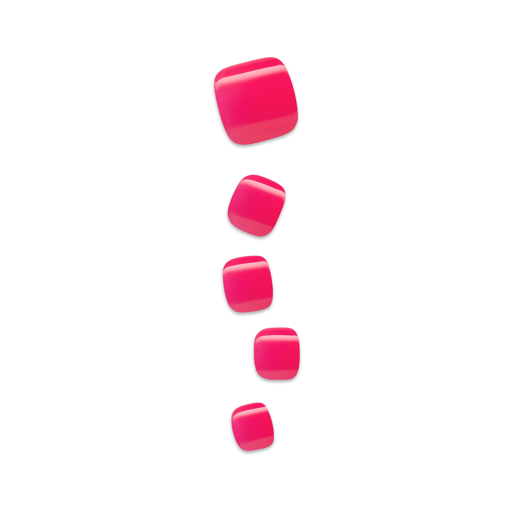 Set of pink toenails on a clear background