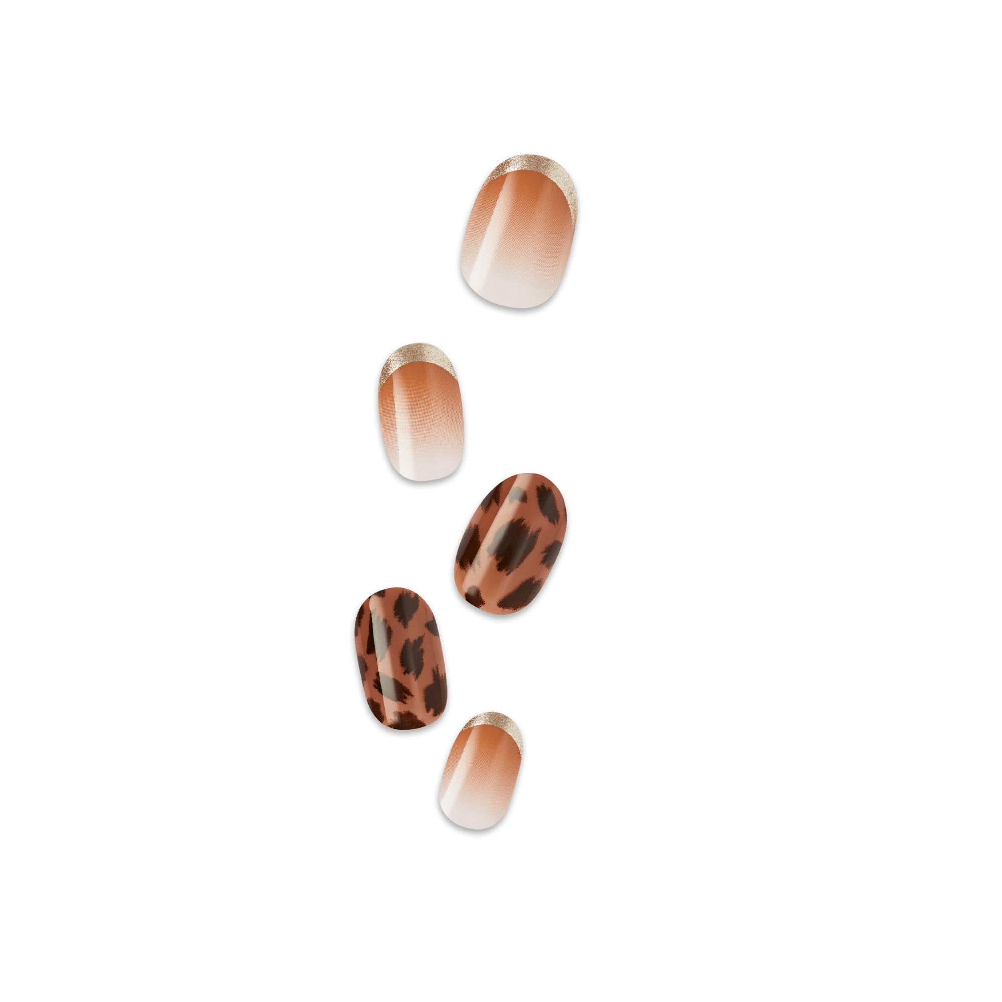 Impress Design No Glue Fake Press On Nails- Polar | Design, Brown, Short, Oval, Manicure