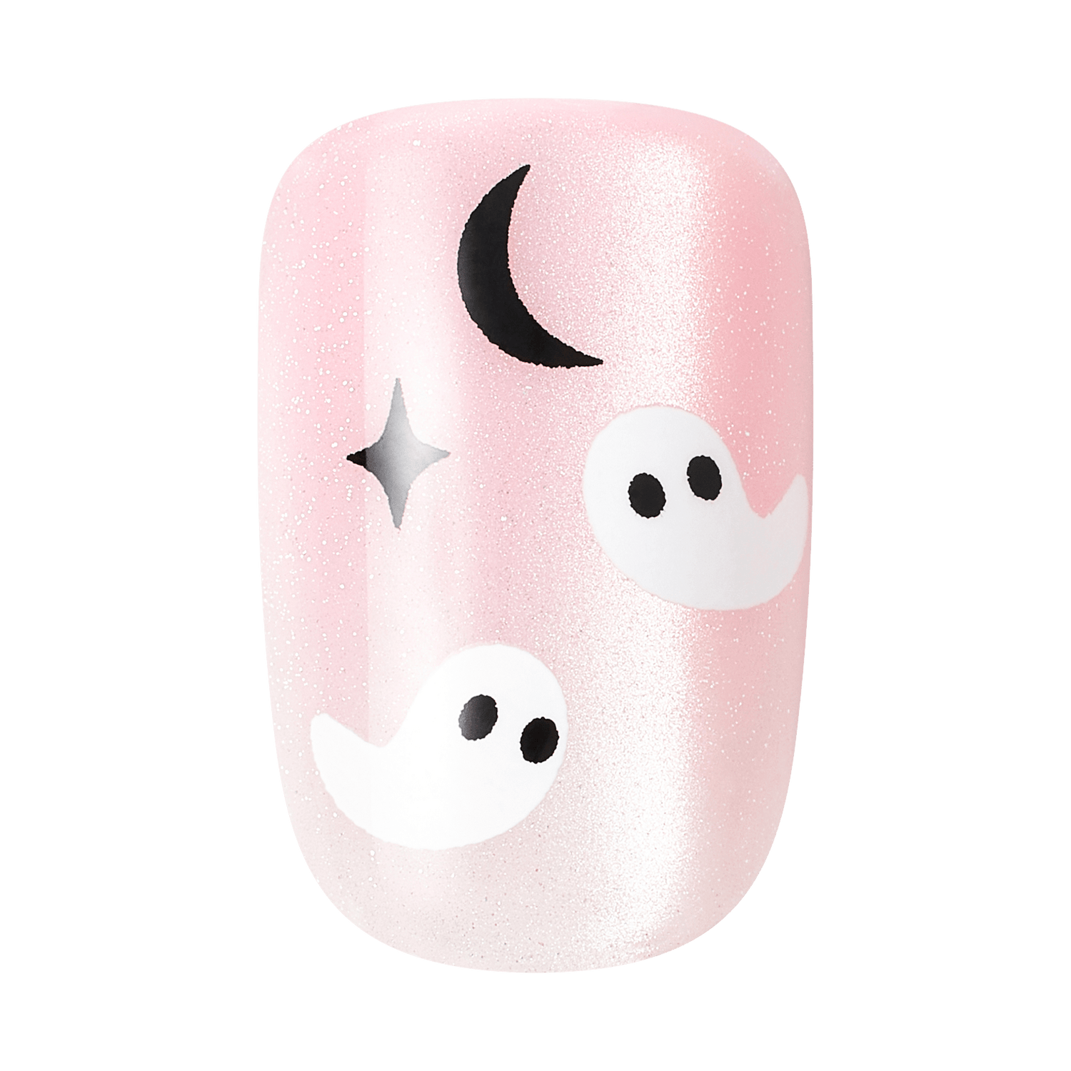 Impress Design Halloween No Glue Fake Press On Nails - Broom &amp; Bloom | Design, Pink, Short, Squoval, Glow In The Dark, Manicure