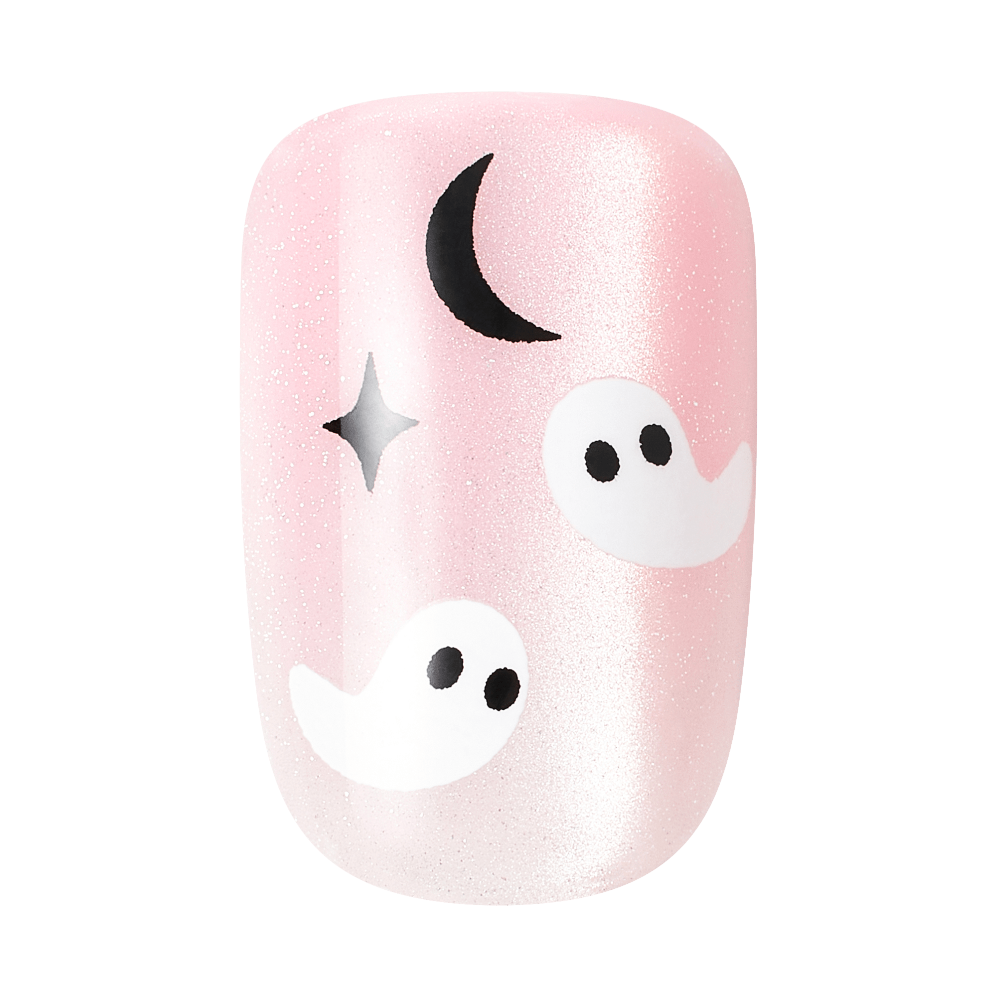 Impress Design Halloween No Glue Fake Press On Nails - Broom &amp; Bloom | Design, Pink, Short, Squoval, Glow In The Dark, Manicure