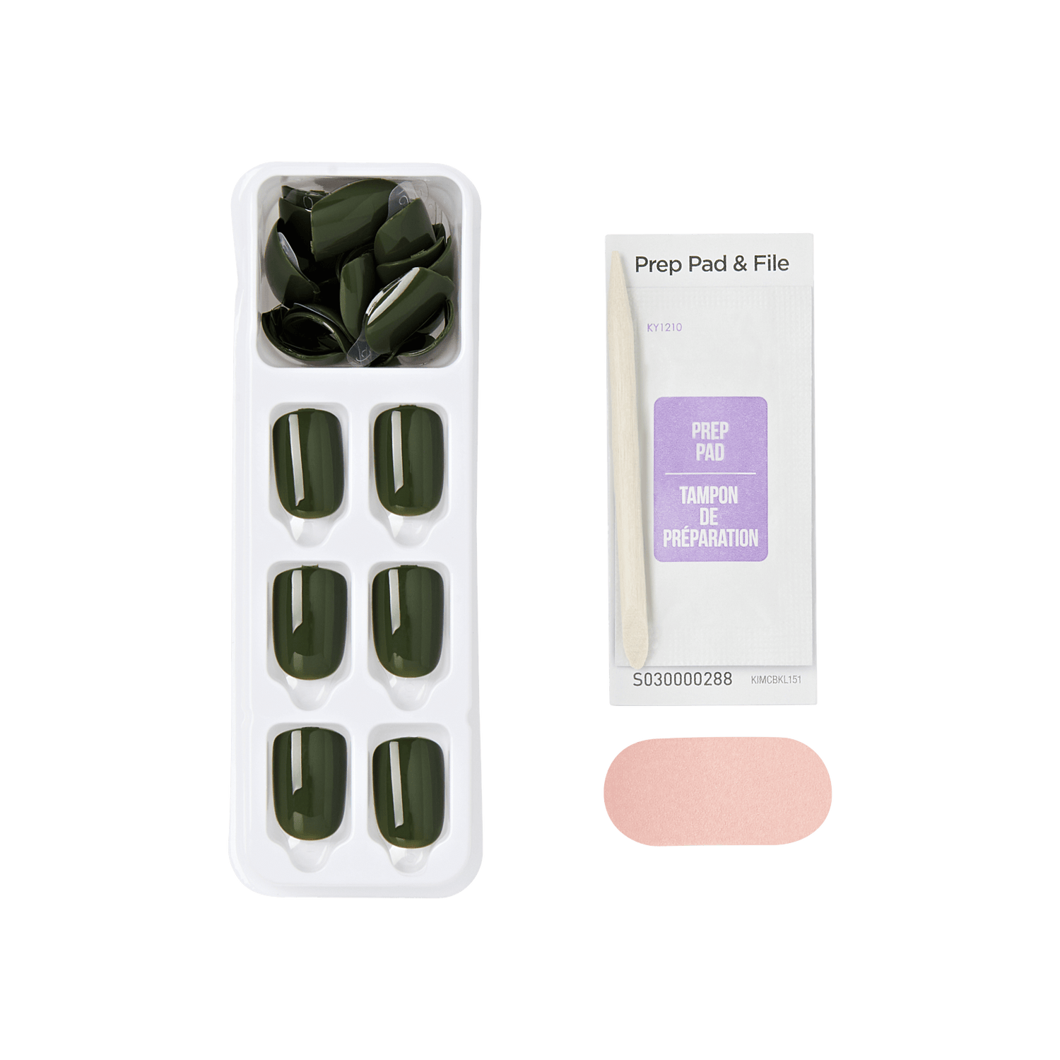 Impress Color No Glue Fake Press On Nails - Boreal | Solid, Green, Short, Squoval, Manicure