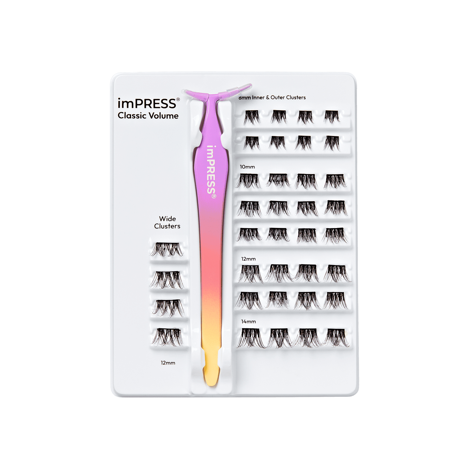 Impress Falsies Self Adhesive Eyelashes, 36 Lash Clusters - Classic Volume