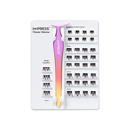 Impress Falsies Self Adhesive Eyelashes, 36 Lash Clusters - Classic Volume