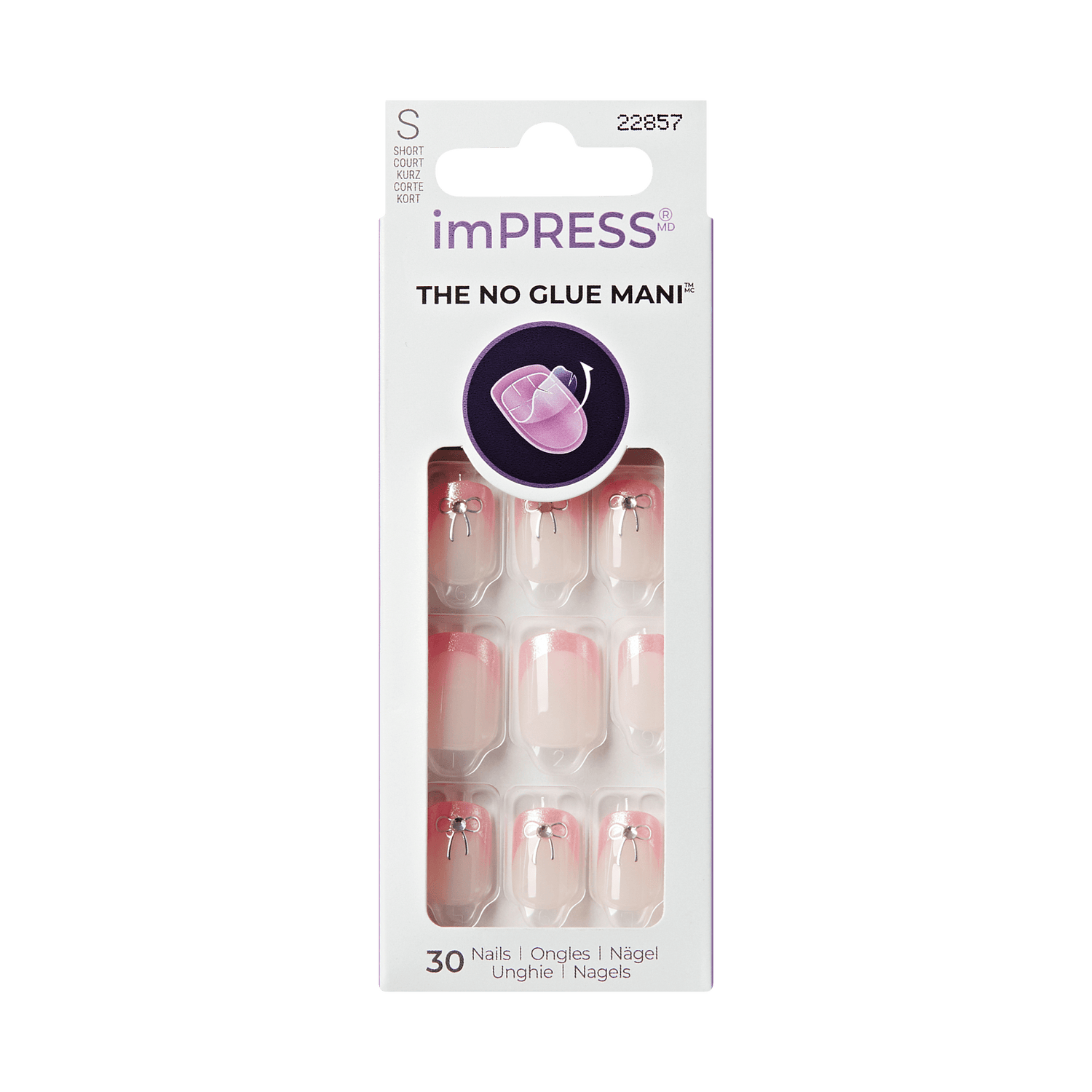 imPRESS The No Glue Mani short press-on nails in pink ombre, 30 count