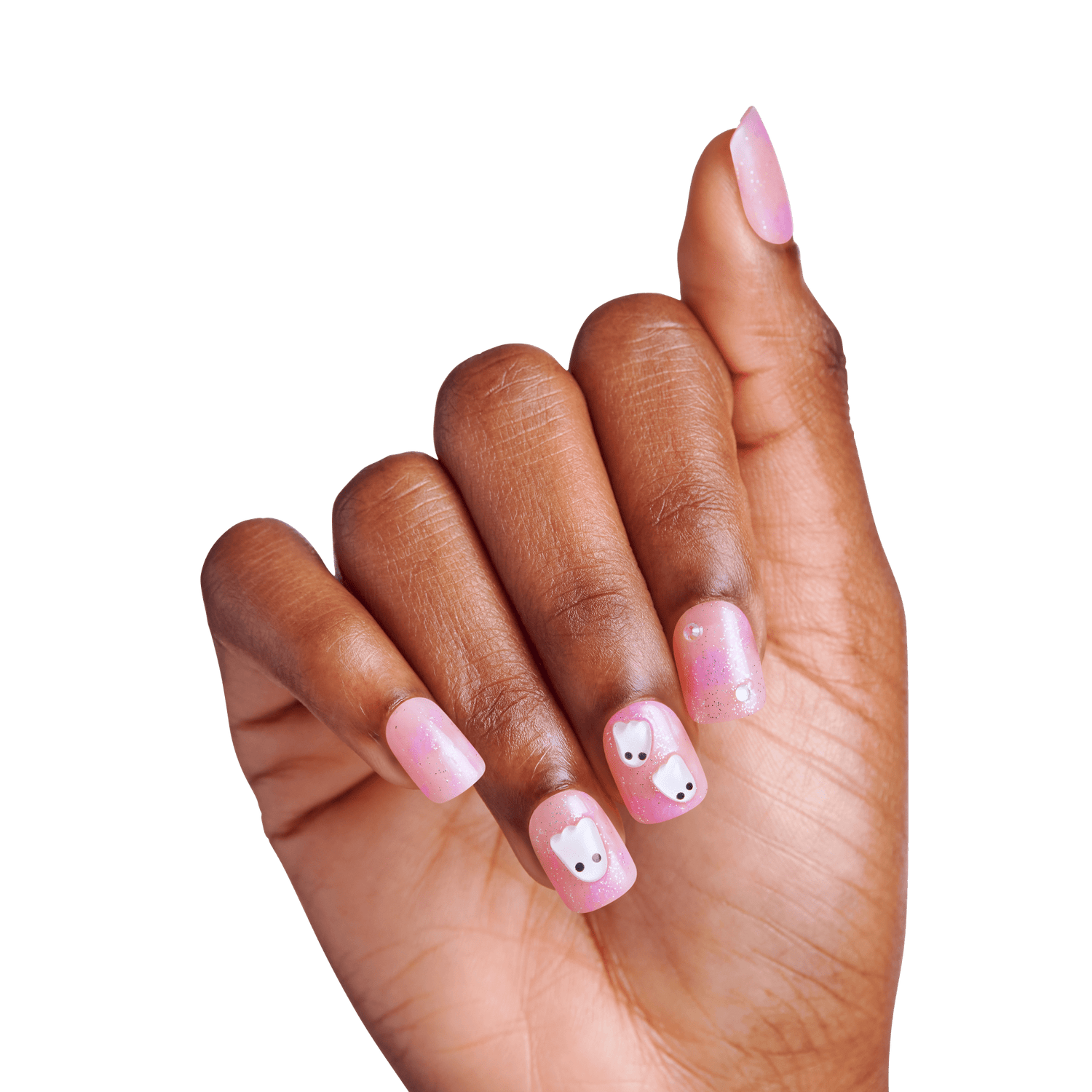 Impress Design Halloween No Glue Fake Press On Nails - Bloody Chic | Design, Pink, Short, Squoval, Glow In The Dark, Manicure