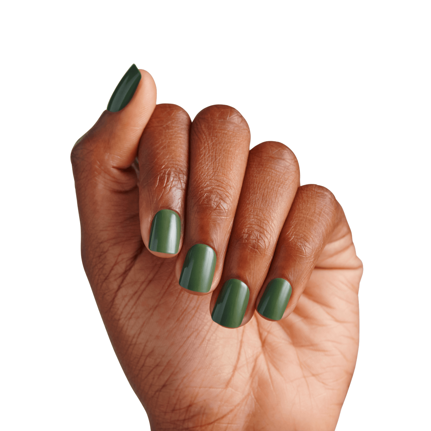 Impress Color No Glue Fake Press On Nails - Boreal | Solid, Green, Short, Squoval, Manicure