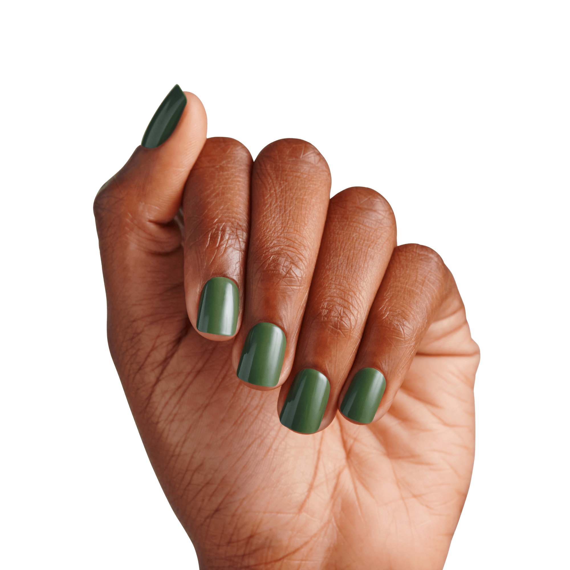 Impress Color No Glue Fake Press On Nails - Boreal | Solid, Green, Short, Squoval, Manicure