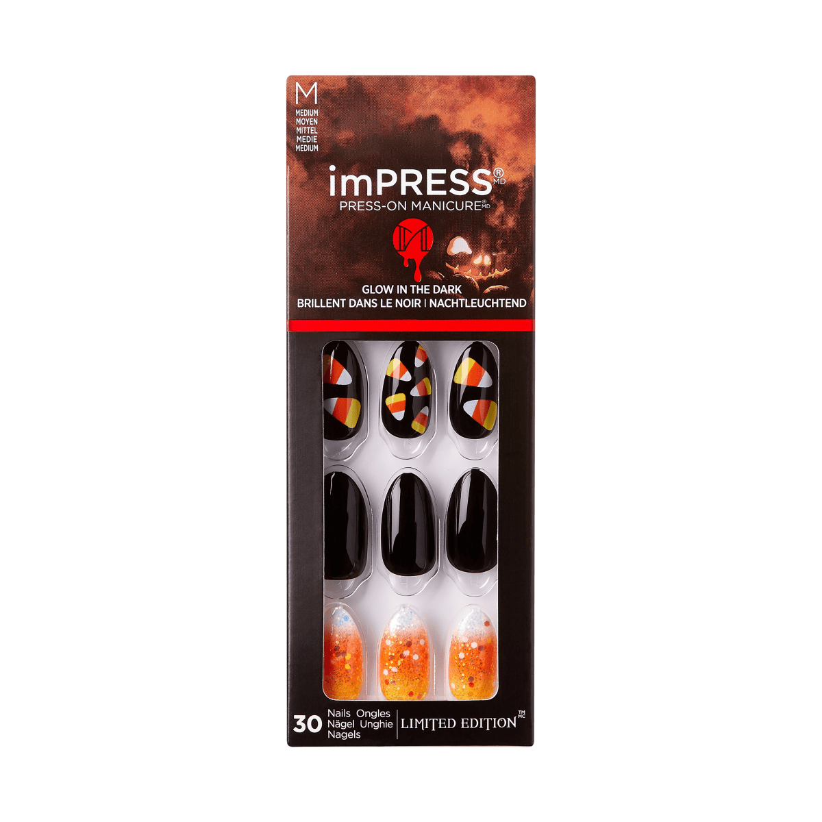 imPRESS Press-On Manicure Halloween Glow in the Dark - Howl you doing