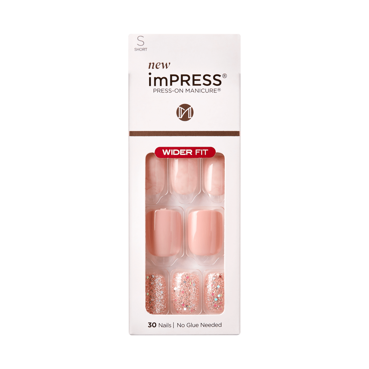 KISS imPRESS Press-On Nails Wide Fit Fake Nails Manicure Set - Just a ...