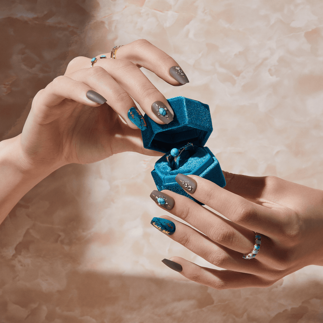 imPRESS Press-on Manicure Birthstone Collection - Turquoise
