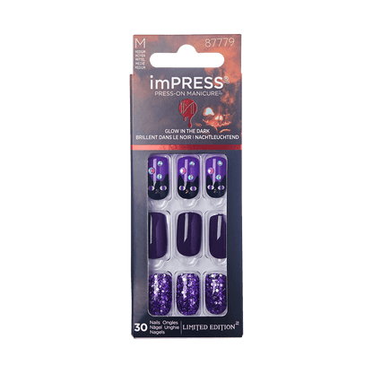 imPRESS Press-On Manicure Halloween Glow in the Dark - Too cute to spook